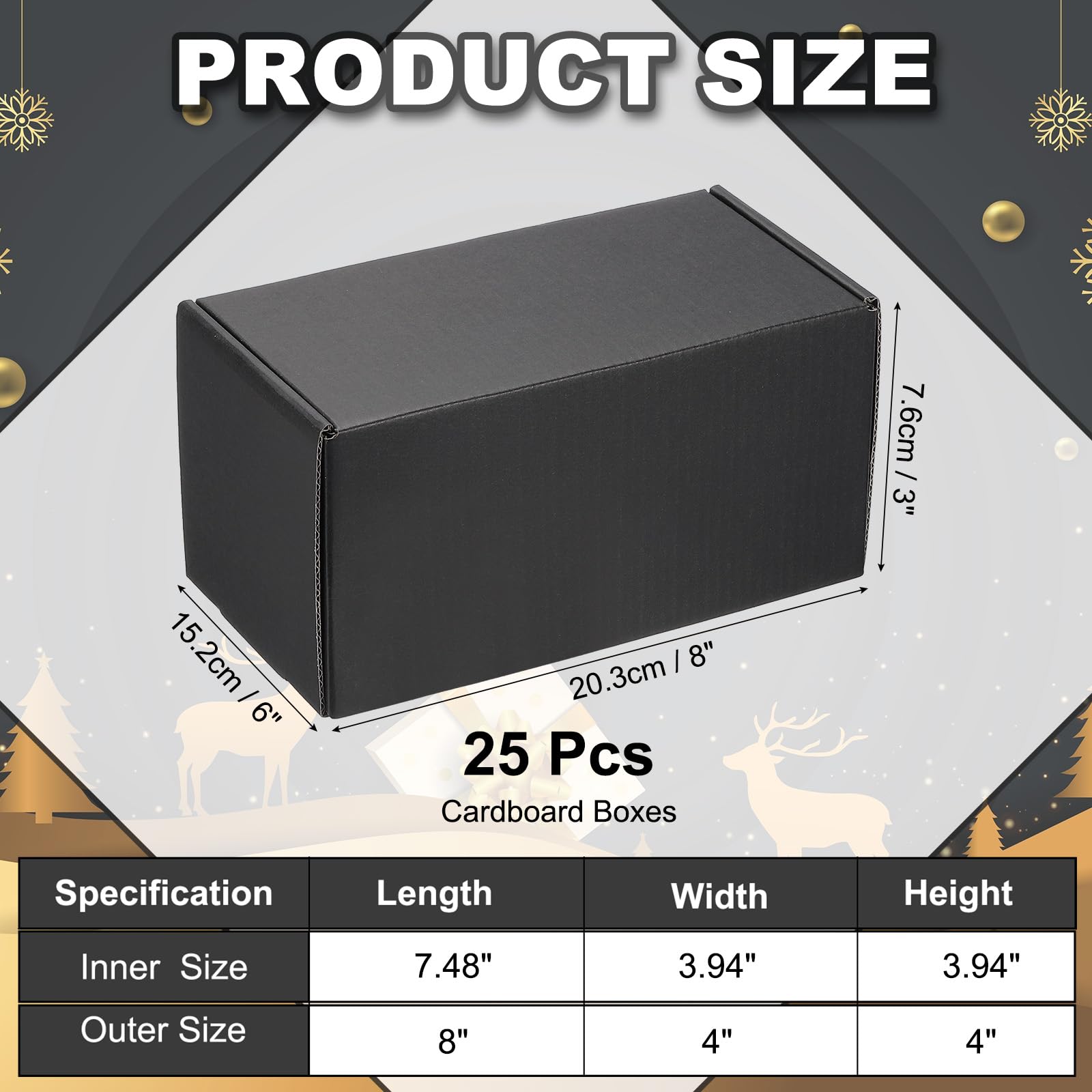 PATIKIL 8x4x4 Scatole Di Cartone Spedizioni Per Piccole Imprese, 25Pz Scatole Regalo In Cartone Ondulato Per Spedizioni Traslochi Artigianato Sorpresse natalizie Prodotti Da.