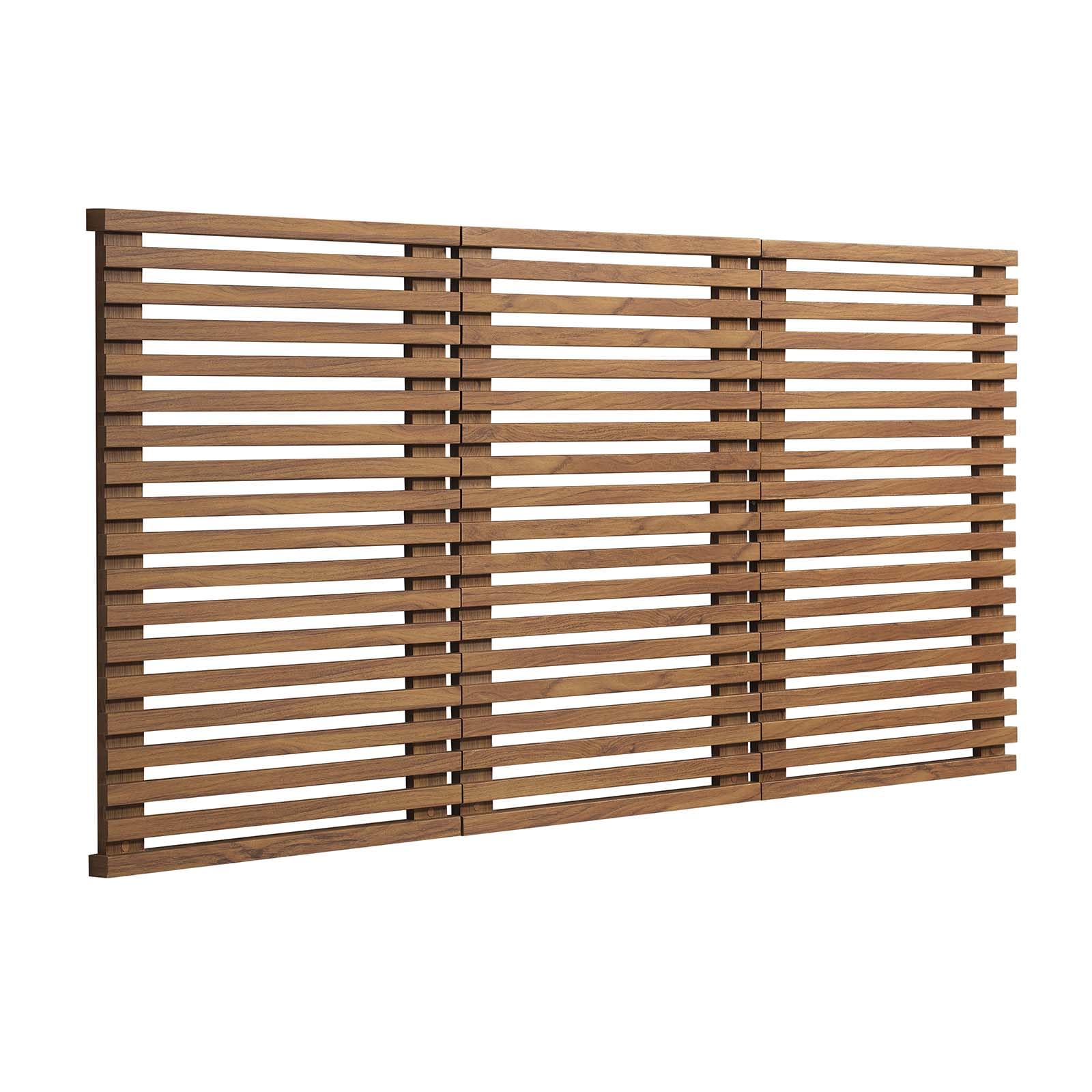 Modway Render Mid-Century Modern Wall-Mount Headboard in Walnut, Queen (U.S. Standard) (pickup 3-boxes)