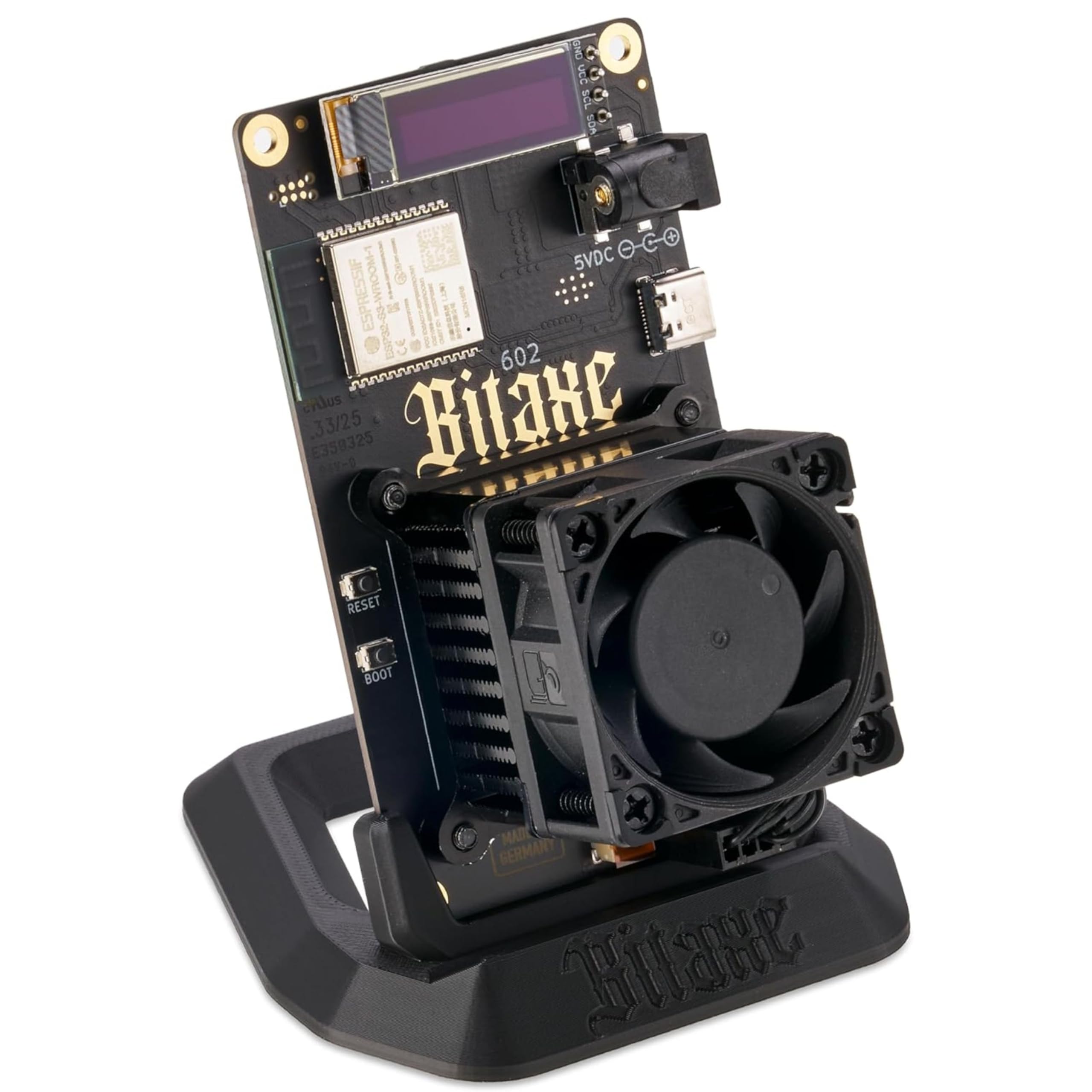 Bitaxe 602 Gamma Bitcoin Miner – Premium Plug-and-Play Home Miner | Made in Germany | 1,3 TH/s | inkl. Netzteil & Halterung (Performance Lüfter (Noctua))