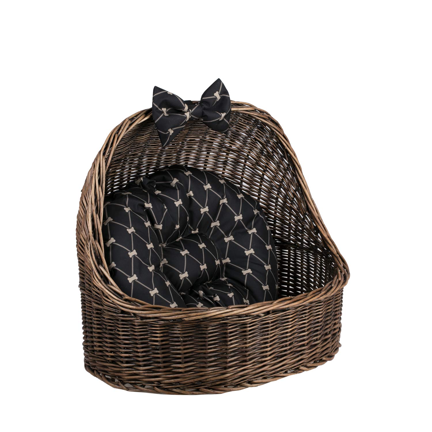 Naturale Cesta per Cani in Vimini Cesta per Gatti con Cuscino Morbido Cuccia per Gatti Cuccia Cani Cuccia Gatto Interno Lettini per Cane Calmante Animali Marrone Scuro