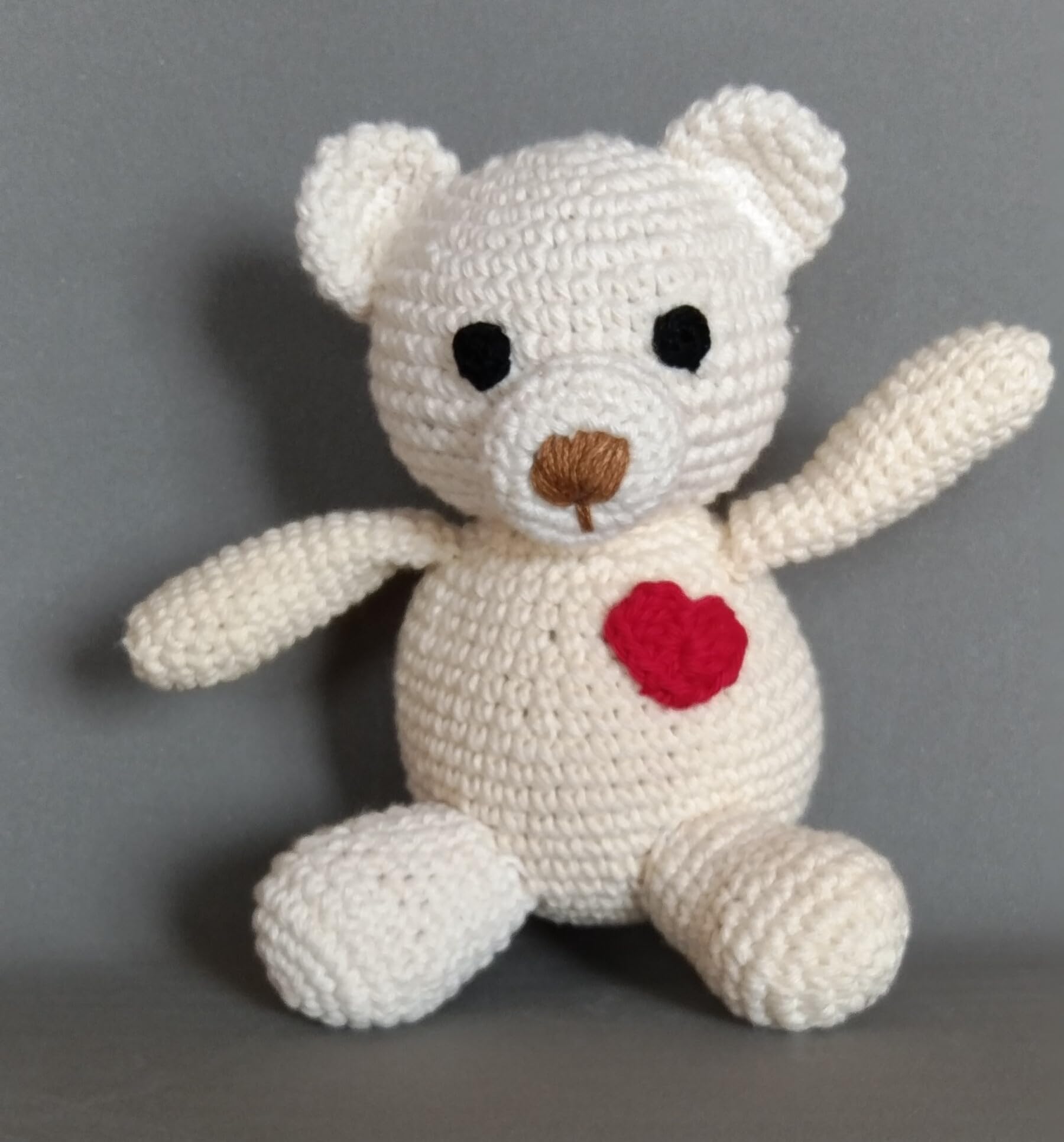 1MII LUV U Teddy Soft Toy Teddy Doll 30 cms high | Handmade Crochet Amigurumi 100% Cotton Baby Safe Eco Friendly | Plush Cuddly Lovable for Babies Boys Girls Birthdays Gifts | White (B0CP2HMX6B) Amazon Price History, Amazon Price Tracker