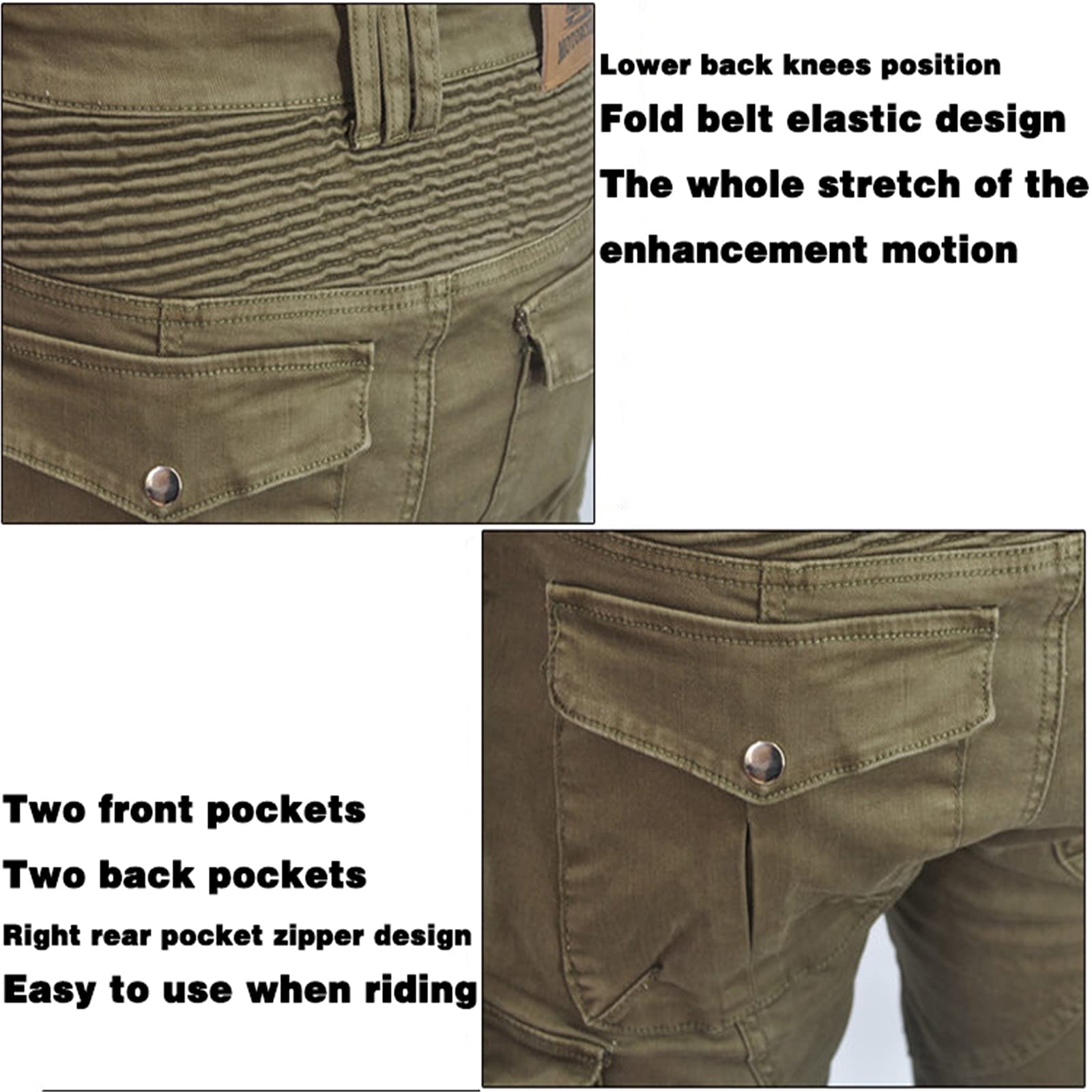 Pantaloni da Moto da Uomo,Moto Biker Jeans Pantaloni Protezione Armature Motorcycle Pants da Ciclismo,Impermeabili Cargo Pantaloni da Corsa (Grigio,M)