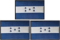 Vista 1 de JAVD Paquete de 3 parches de bandera de Honduras para sombreros, bolsas tácticas, chaquetas, parche de ropa transparente