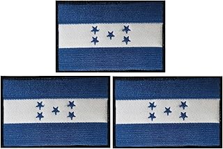 JAVD 3 Pack Honduras Flag Patch Honduras Flag Embroidery Patch for Hats, Tactical Bags, Jackets, Clothes Patch Team Clear