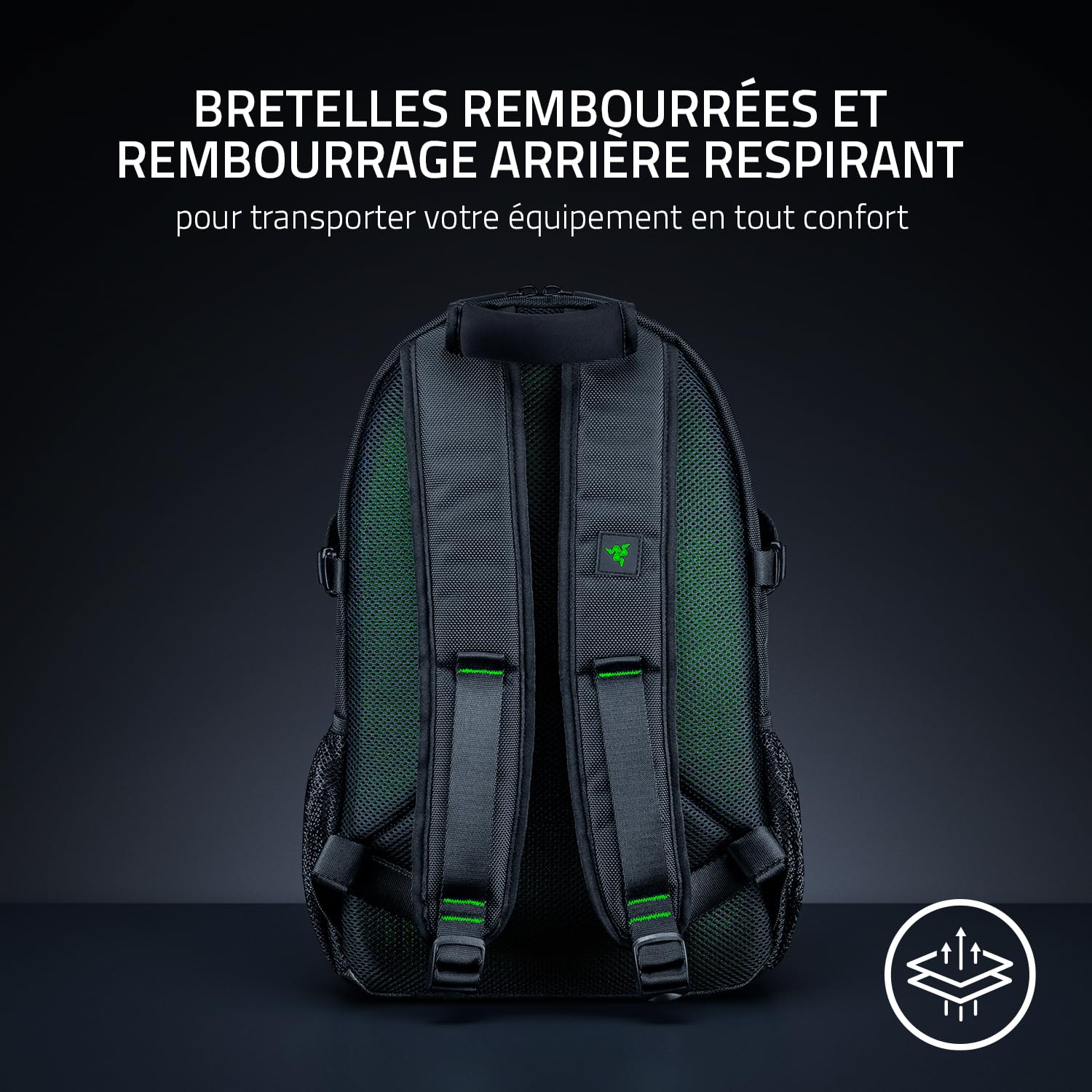 Razer Rogue V3 Sac à dos (33,8 cm) – Sac à dos de voyage compact (compartiment pour ordinateur portable jusqu'à 14", résistant à l'abrasion) Noir