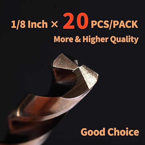 Miniatura 6 de RCINDUS Broca de cobalto de 18 pulgadas, brocas de metal HSS M35 para acero, acero inoxidable, hierro fundido, plástico duro y madera (20 unidades)