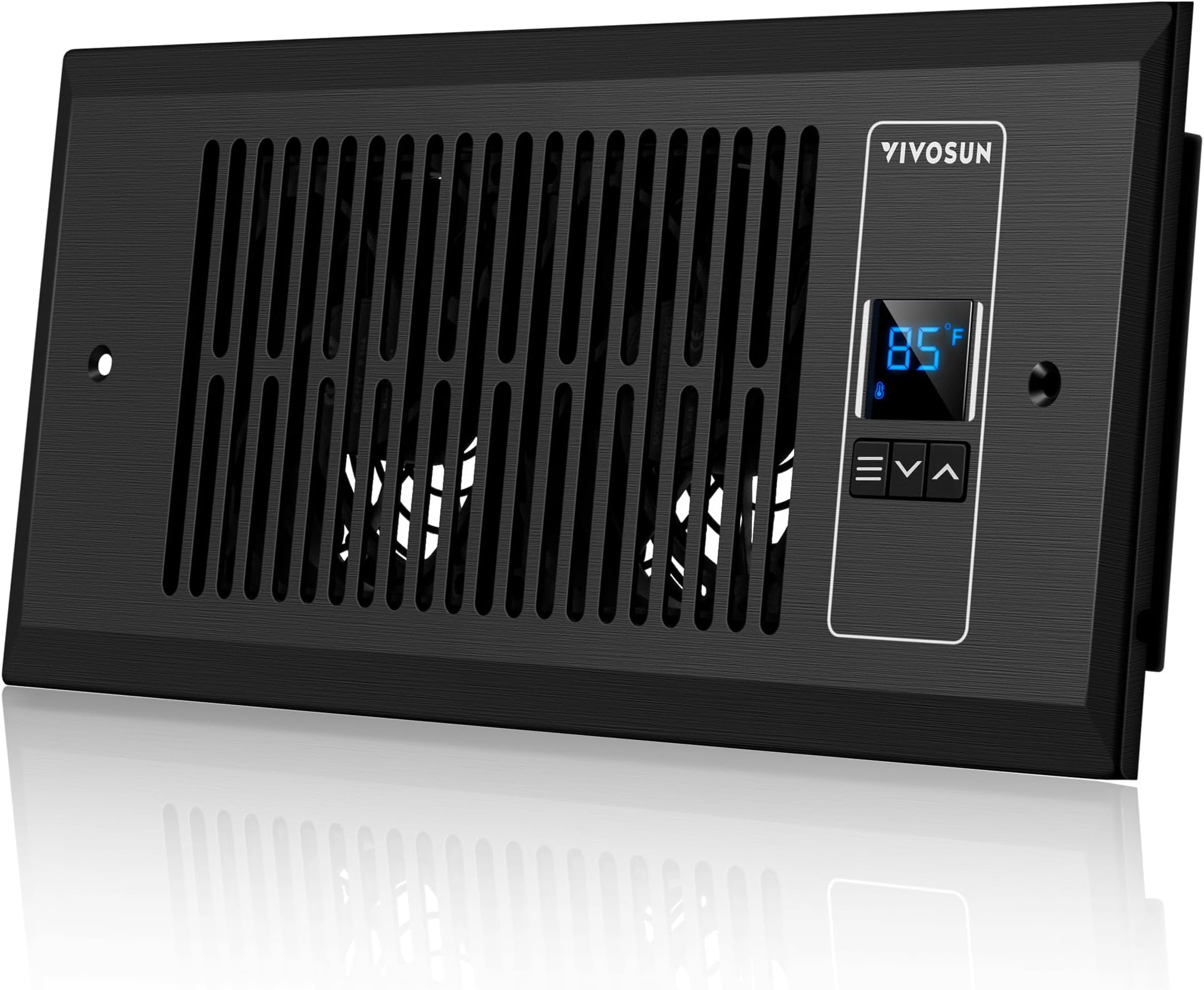 Quiet Register Booster Fan, Smart Register Vent with Thermostat Control, Fits 4”×10” Register Holes, Heating Cooling AC Vent Fan, Black