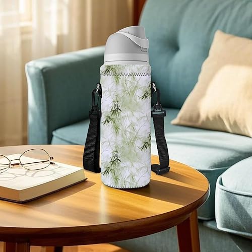 Miniatura 5 de Bolsa de neopreno para botella de agua con correa ajustable para el hombro para hombres y mujeres, caminata, senderismo, estuche portátil aislado