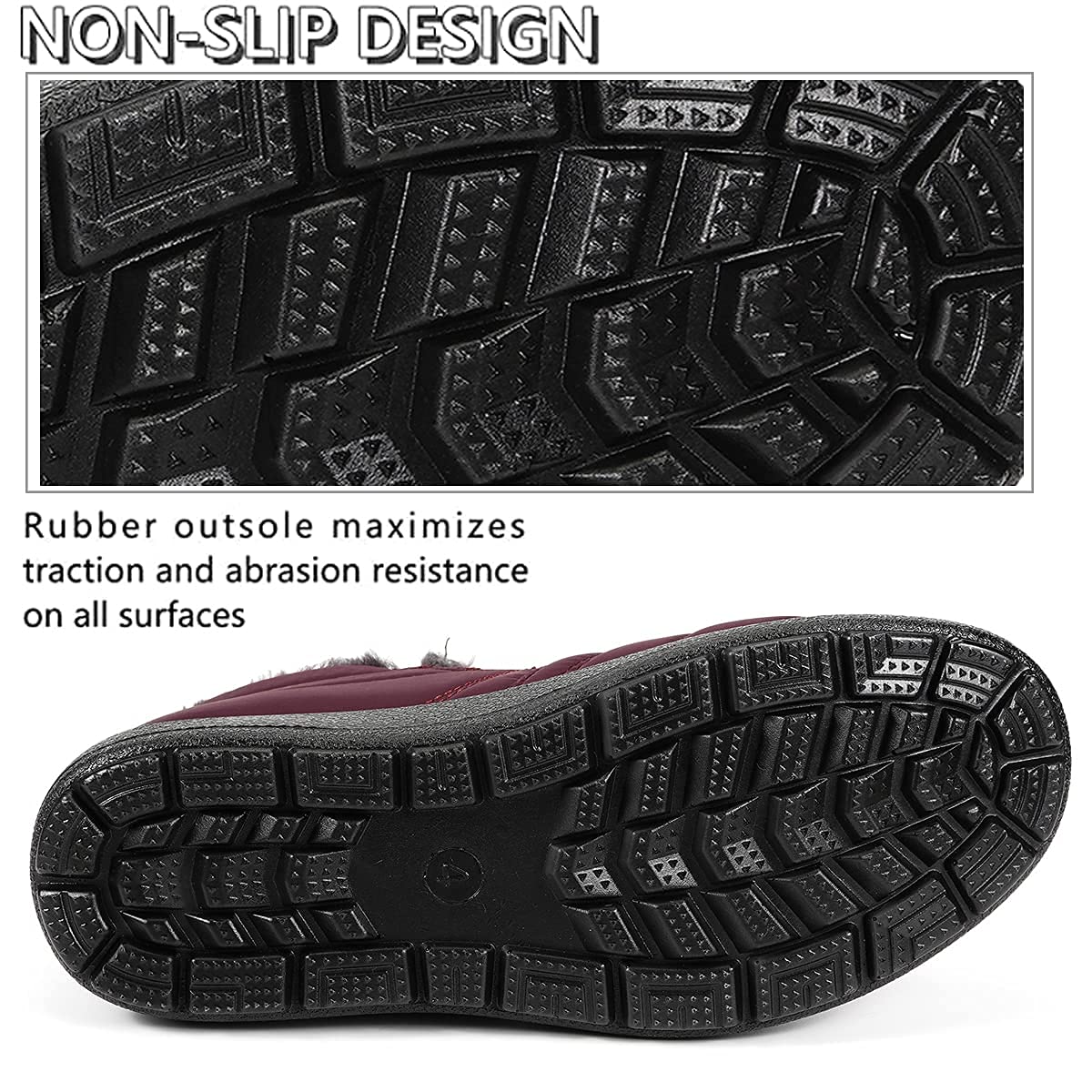 Gaatpot Stivali Donna Stivaletti Invernali Stivali da Neve Caldo Peluche Scarpe Impermeabili 36-43