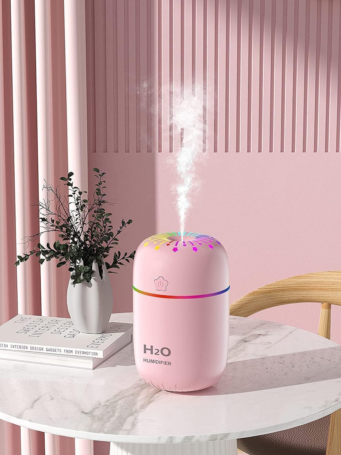 Pure Nest Rainbow A5 Humidifier | Colorful LED Cool Mist Aroma Diffuser | USB Portable Air Purifier for Home, Office & Bedroom | Silent Operation & Auto Shut-Off 1