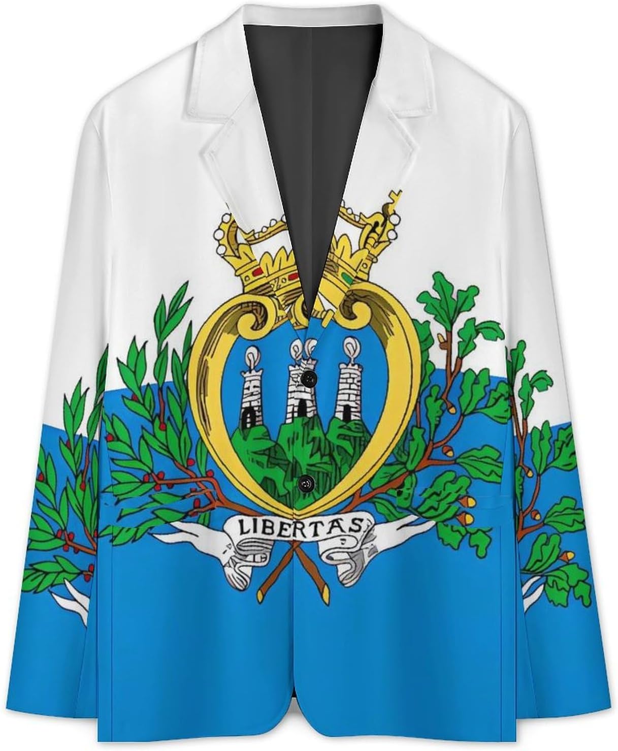 San Marino Flag Blazer for Men Suit Jackets Lightweight Button Lapel Sport Coats