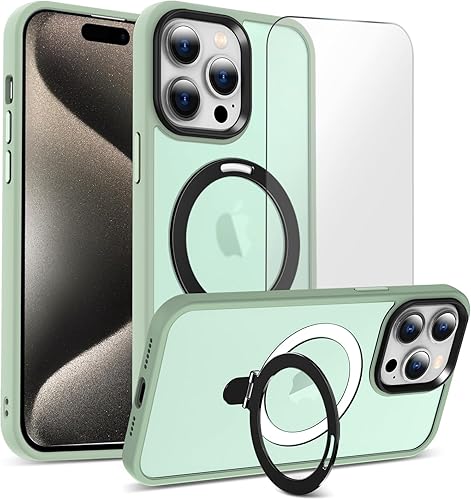 Funda con anillo magnético oficial original para iPhone 15 Pro Max protección militar contra caídas compatible con MagSafe Funda delgada mate