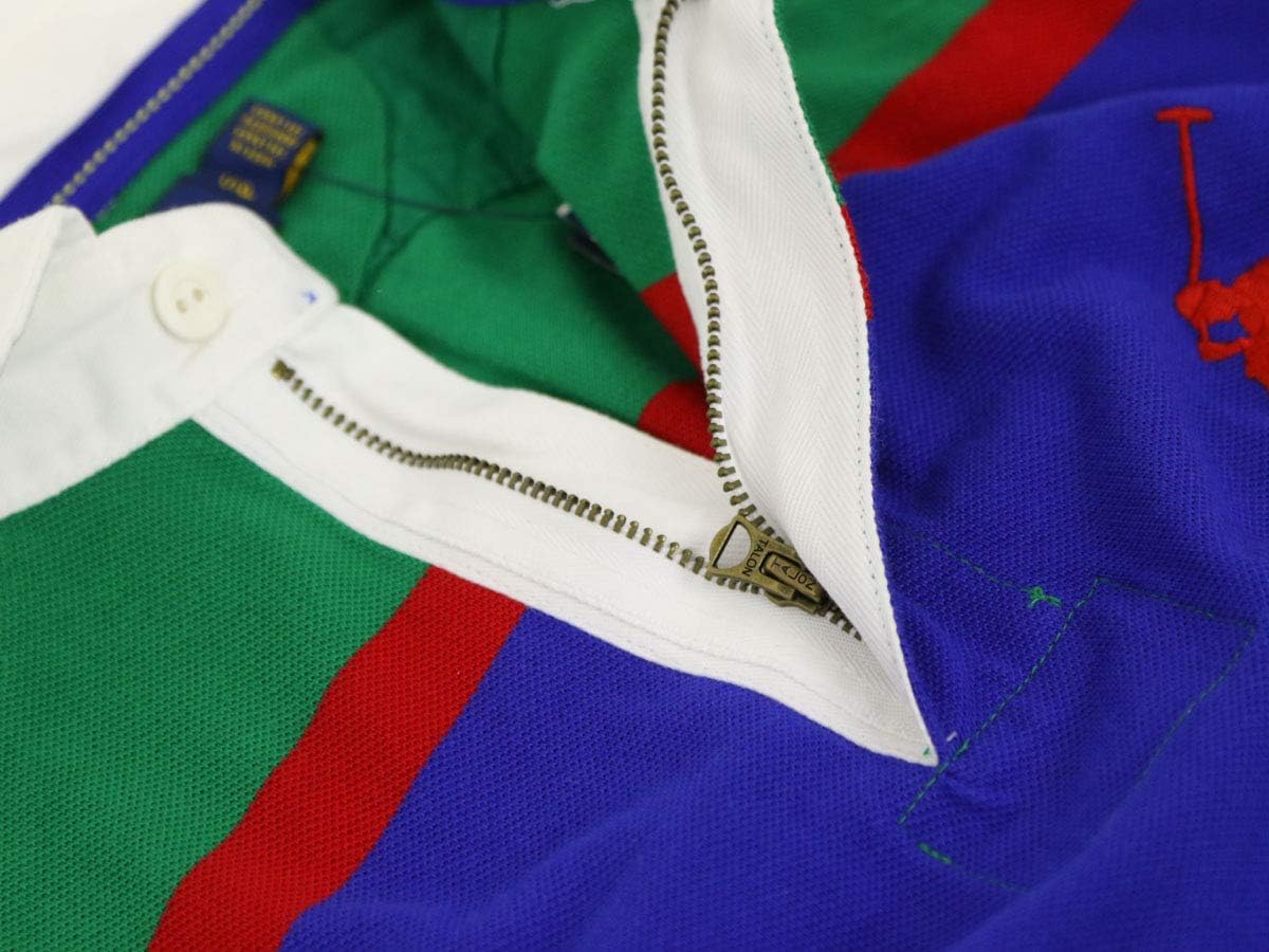 ポロ ラルフローレン) メンズ 長袖ボーダー 鹿の子 ラガーシャツ