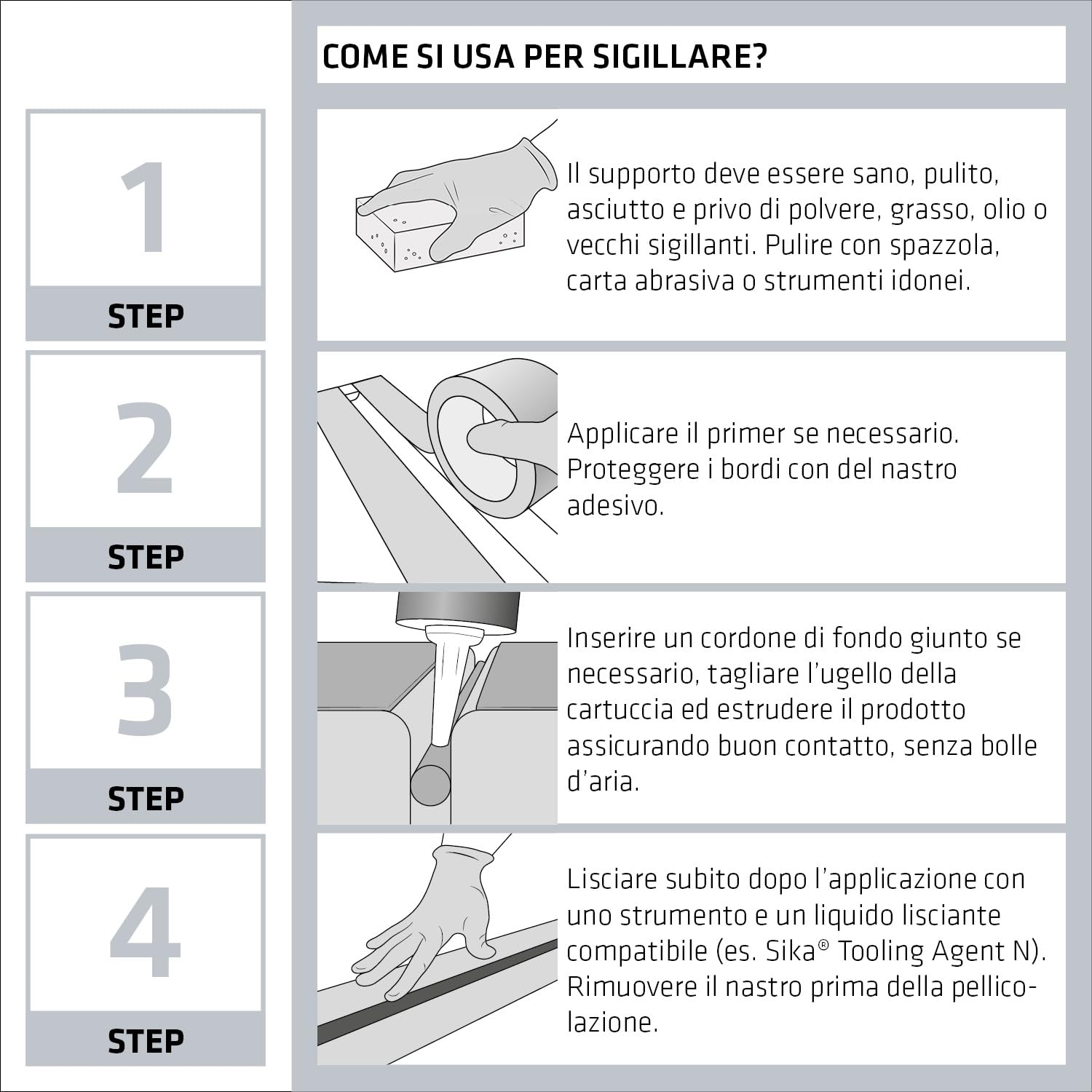 SIKA - Sigillante adesivo universale - Sikaflex 11 FC Purform, Grigio - Incolla e sigilla in un solo gesto con la nuova tecnologia Purform per una casa perfetta - 300ml