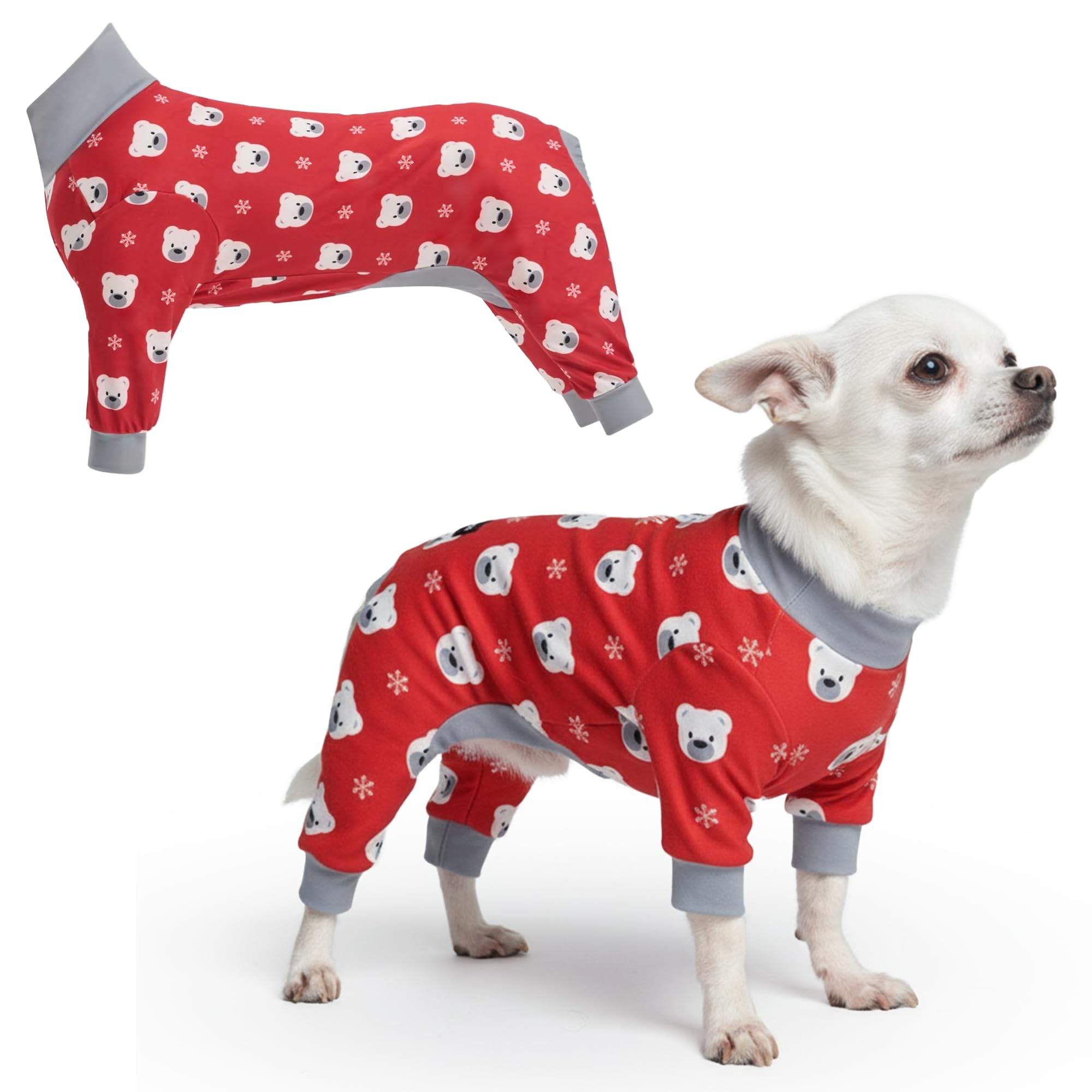 Spark Paws Christmas Dog Pajamas - Onesie Recovery Surgery Suit PJS