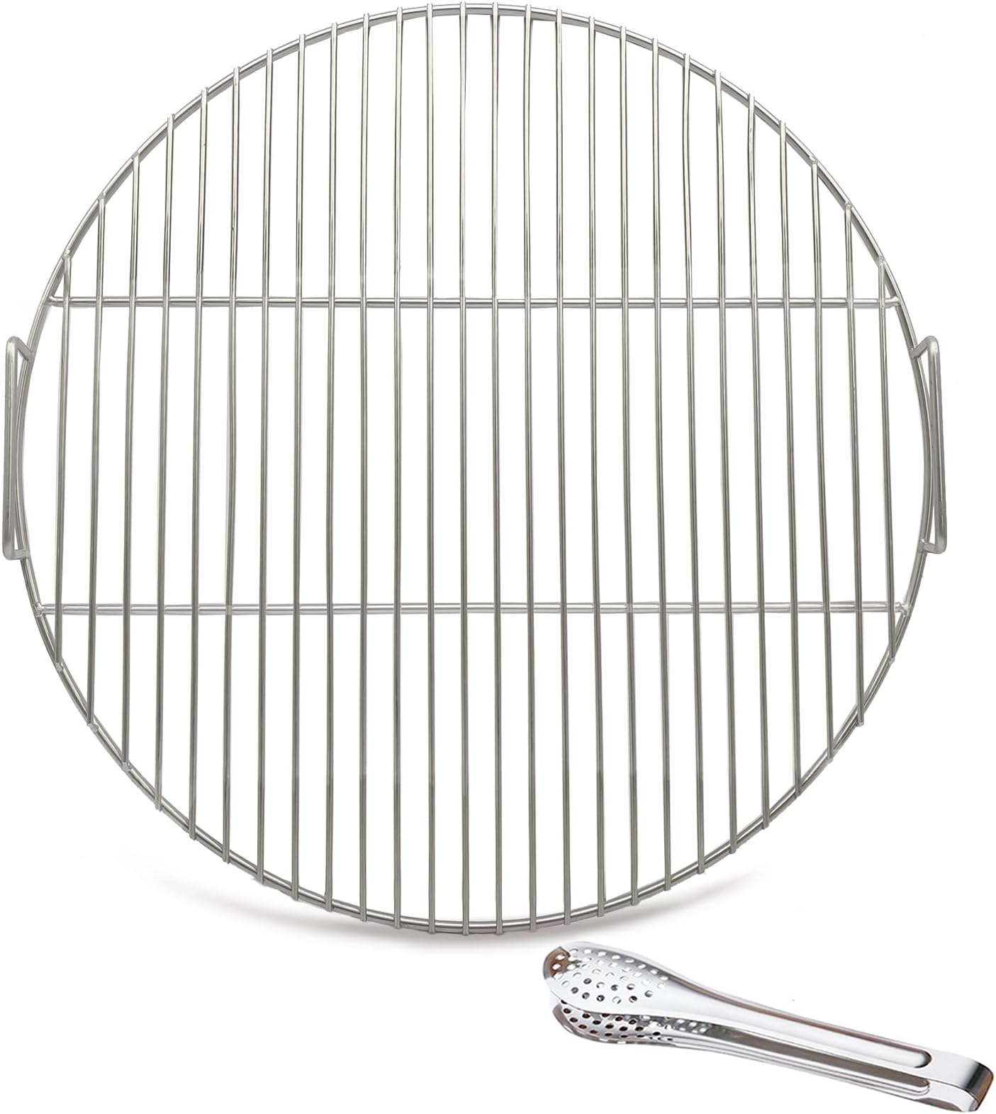 huanniu-304 Stainless Steel Round Grill Grate with Handles, 44.5 cm Diameter ...