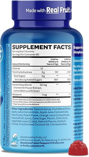 Vista 72 de The Smurfs - Gomitas nootrópicas para niños con vitamina B12 y L-teanina, gomitas de enfoque láser para suplementos de concentración y memoria