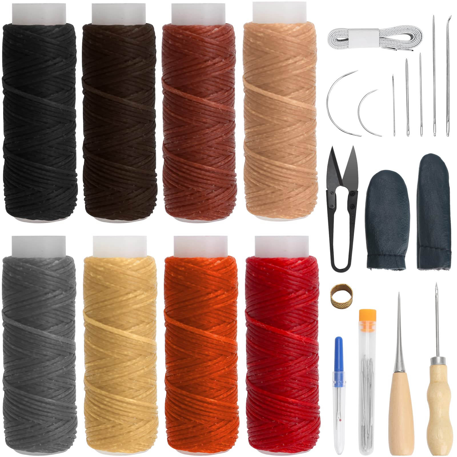 Leder-Nähset Komplett - Mit Nadeln, Fäden & Werkzeug