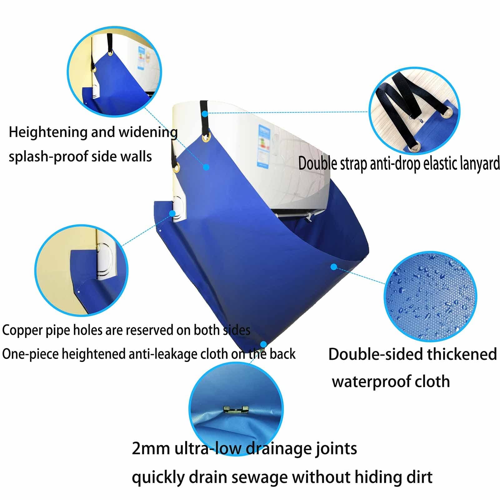 Estante para Aire Acondicionado con Pantalla de Valla Exterior,Cubierta de limpieza de aire acondicionado Bolsa de cubierta impermeable de limpieza de aire acondicionado dividido con manguera de