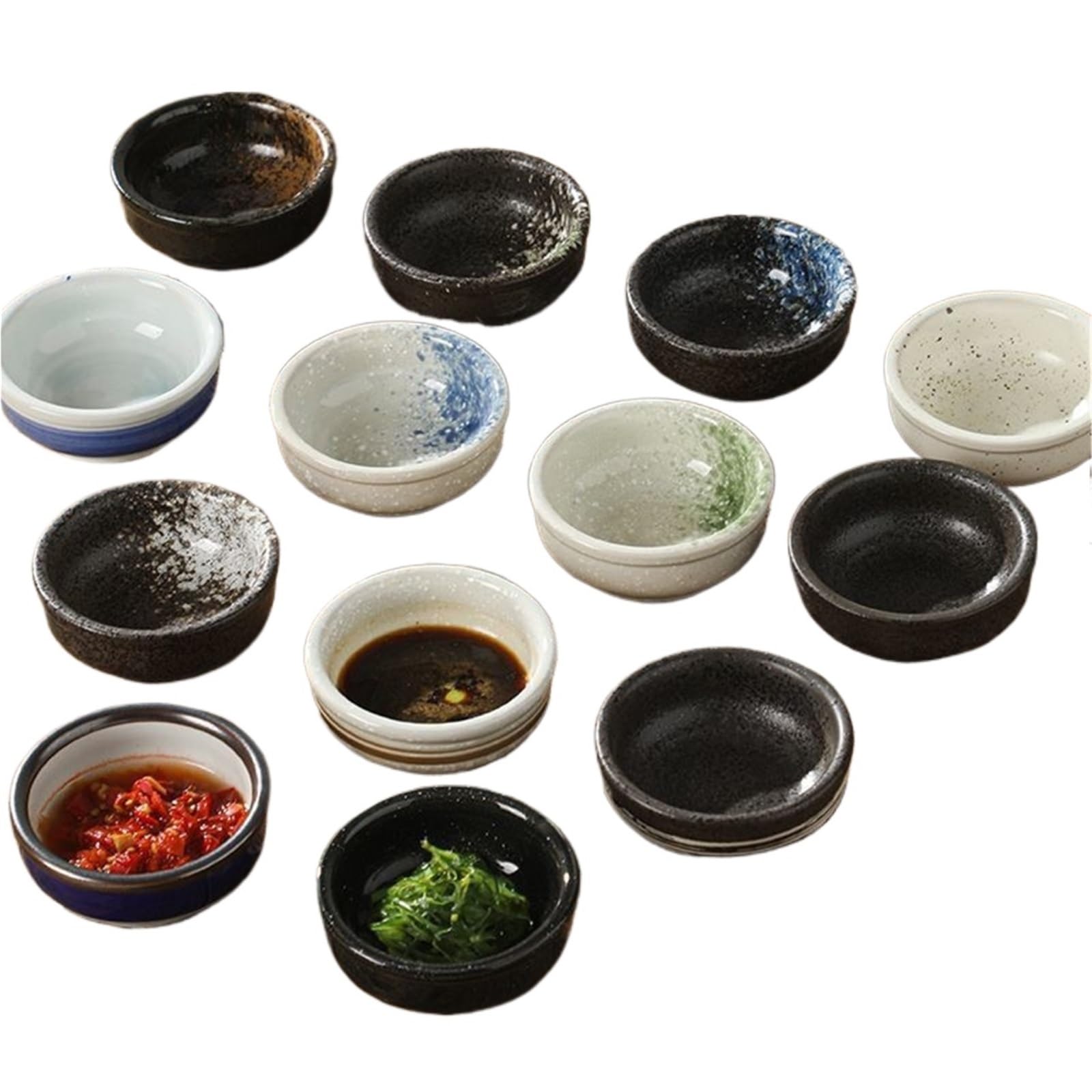 Piatto creativo for salsa di soia for uso domestico, 6/13 pezzi, con disco in ceramica per Salse