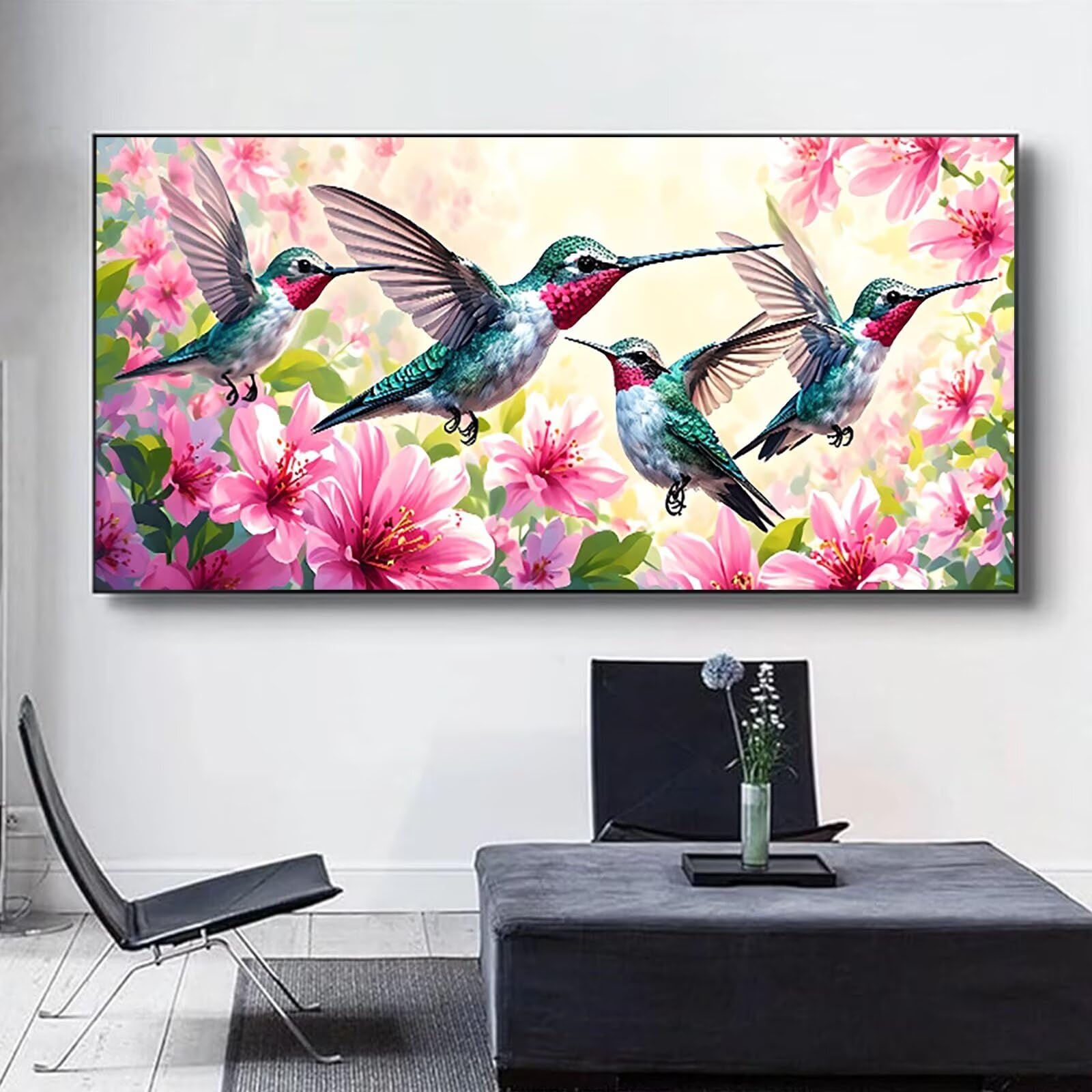 Malen nach Zahlen Kinder Kolibri Malen Nach Zahlen Erwachsene, Geschenke für Mädchen Junge Bastelset Set, Malen nach Zahlen Blume | Malen nach Zahlen Ohne Rahmen, (60x120cm) Bastelset Erwachsene Z-2