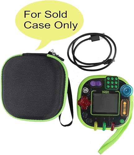 Miniatura 2 de co2CREA Hard Travel Case Replacement for Leapfrog Rockit Twist Handheld Learning Game (Black Case + Green Zipper)