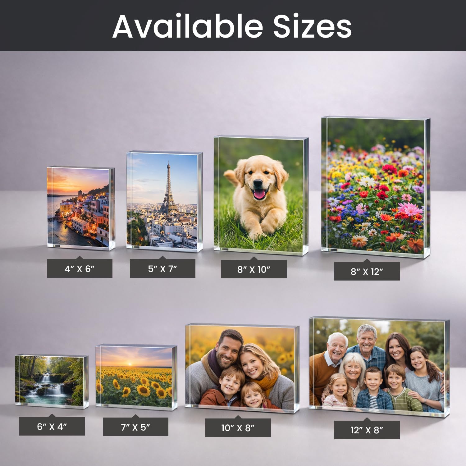 CanvasChamp Acrylic Photo Block, 7 MM - Custom Print Clear Acrylic Photo Frame, Self Standing Portrait Block (Rectangle - 7" x 5")