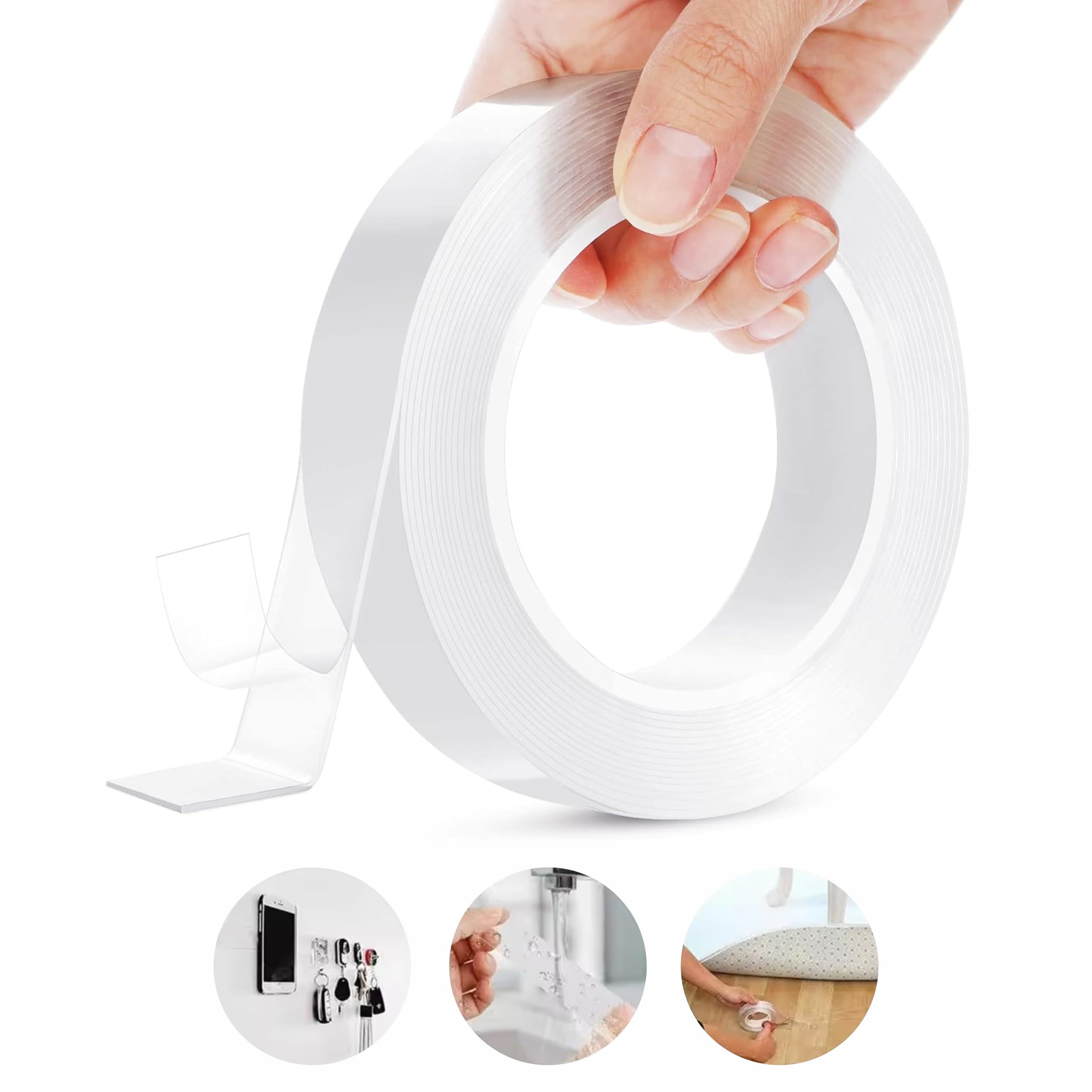 iBuddy Double Sided Tape Heavy Duty, Multipurpose Reusable Double Sided Silicone Tape, Mounting Tape Heavy Duty, Traceless, Removable Adhesive Tape For Home, Office, Kitchen, Furniture- 3 Meter (B0D4VHK4TQ) Amazon Price History, Amazon Price Tracker