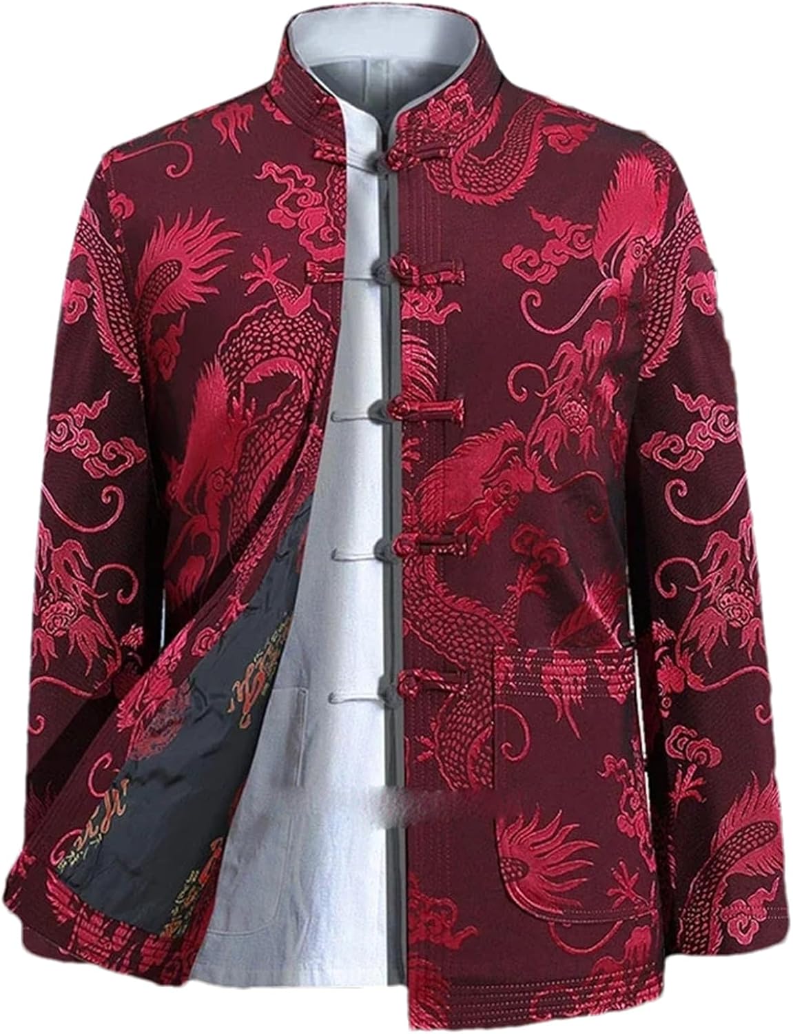 Tang Suit Chinese Traditional Clothing Men's Full-Sleeved Kung Clothing New Year's Clothing Retro Party Jacket Coat