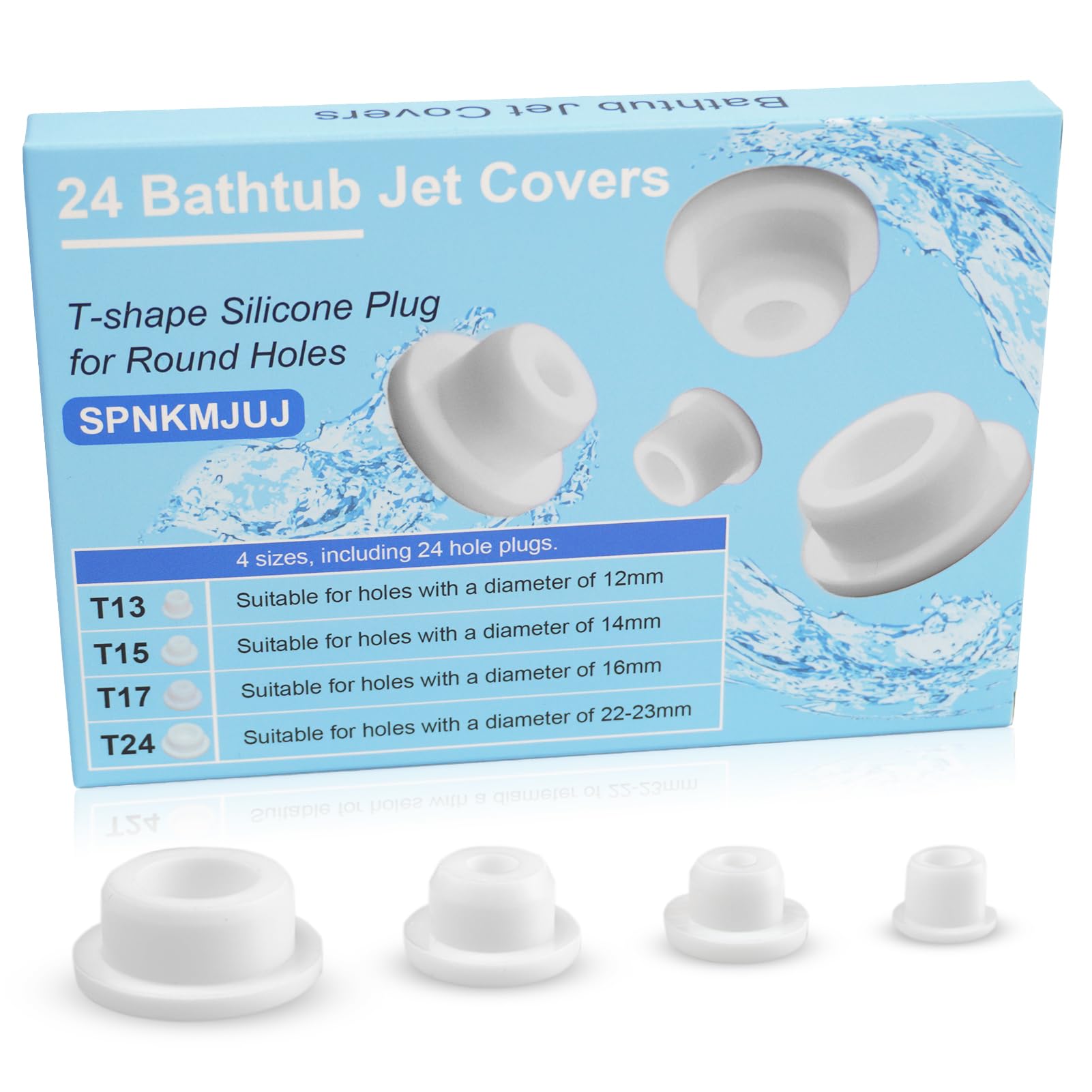 Bathtub Jet Covers - 24 Silicone Plugs -1
