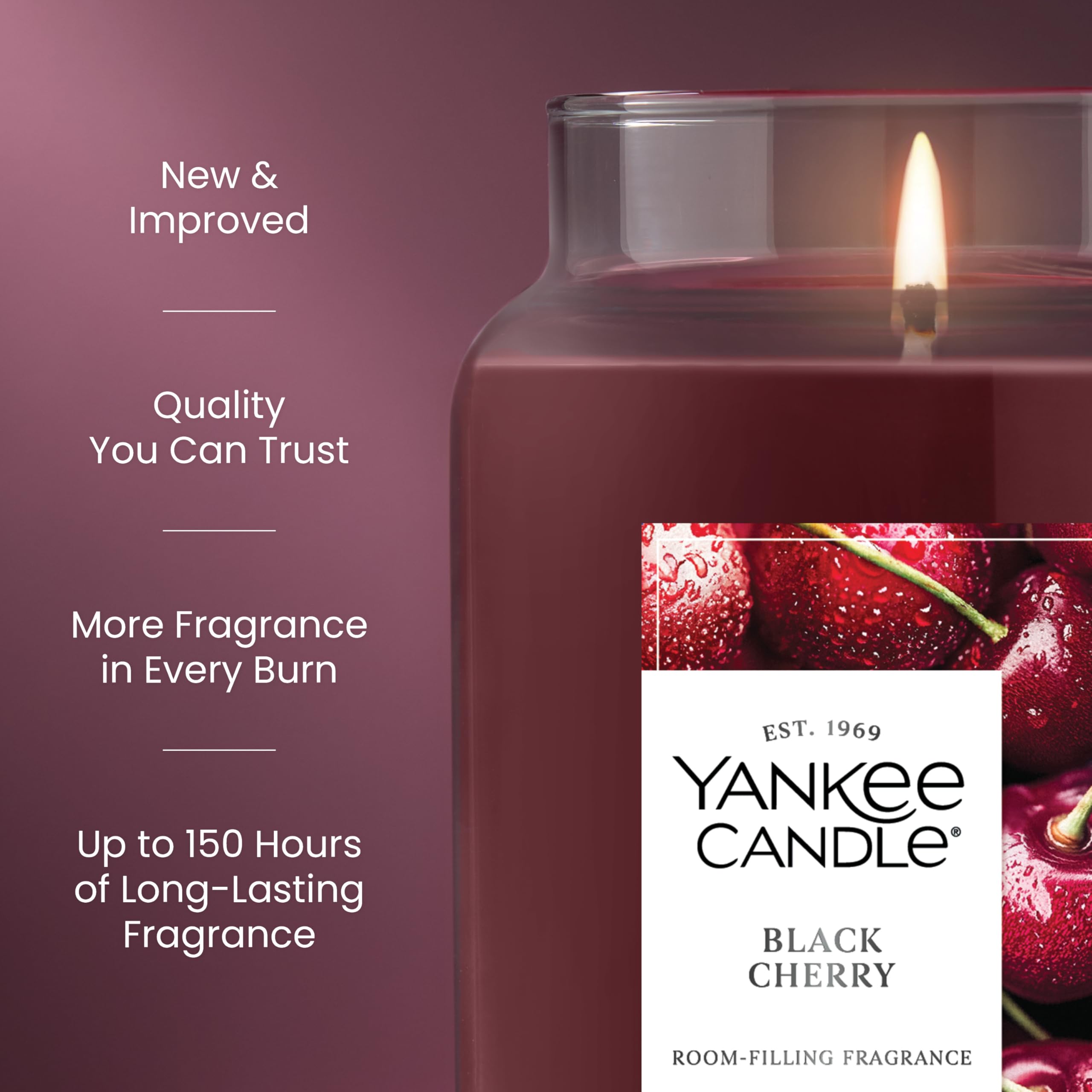 Amazon.com: Yankee Candle Black Cherry Scented Candle, 22oz Large