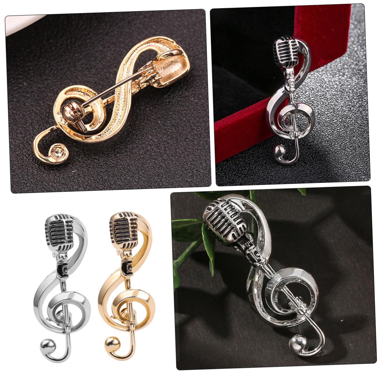 Adesivi per Piastre in Acciaio Microfono Donne Accessori Classici Accessori per la Fascia Europea e Americana Fascifica della retrò DECARE Musica A ZINCI