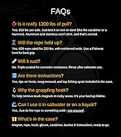 Vista 8 de Logui Projects Kit de pesca con imán de 1200 libras con estuche, 2 imanes de pesca en 1 (imán de doble cara), con gancho de agarre, cuerda