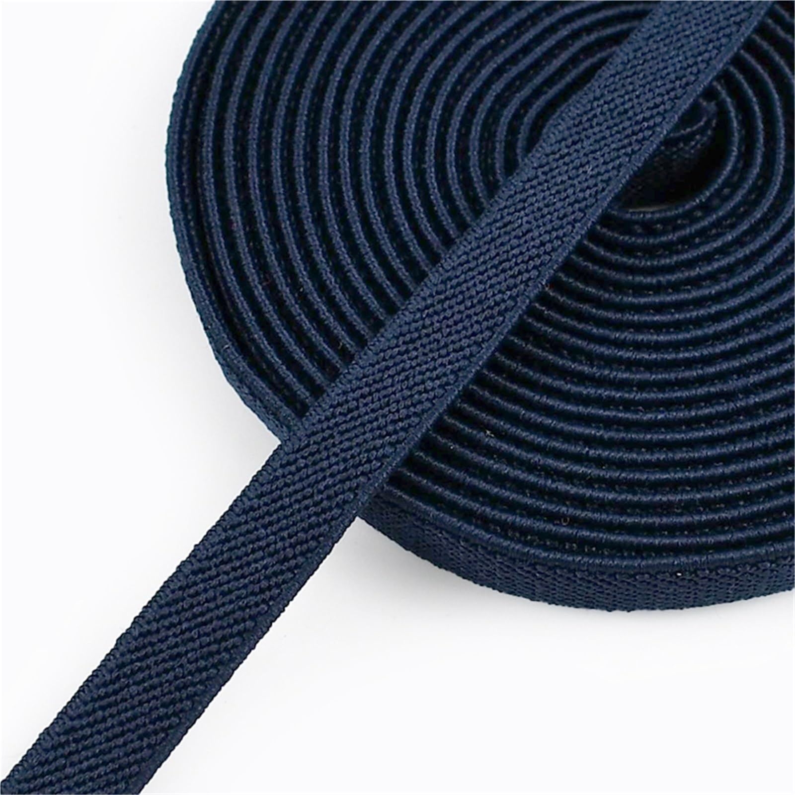 Banda Elástica de Nailon Banda elástica de nailon 20/40 metros y 10 mm | Pantalones vaqueros Pretina Bandas de goma Cinturón for ropa Recorte Cinta elástica(Dark blue,40Meters)