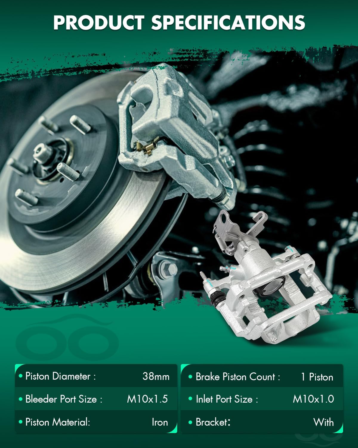 SCITOO Rear Right Brake Caliper With Bracket 18B5310 Compatible For Chevrolet For Cruze 2011-2015,For Chevrolet For Cruze Limited 2016
