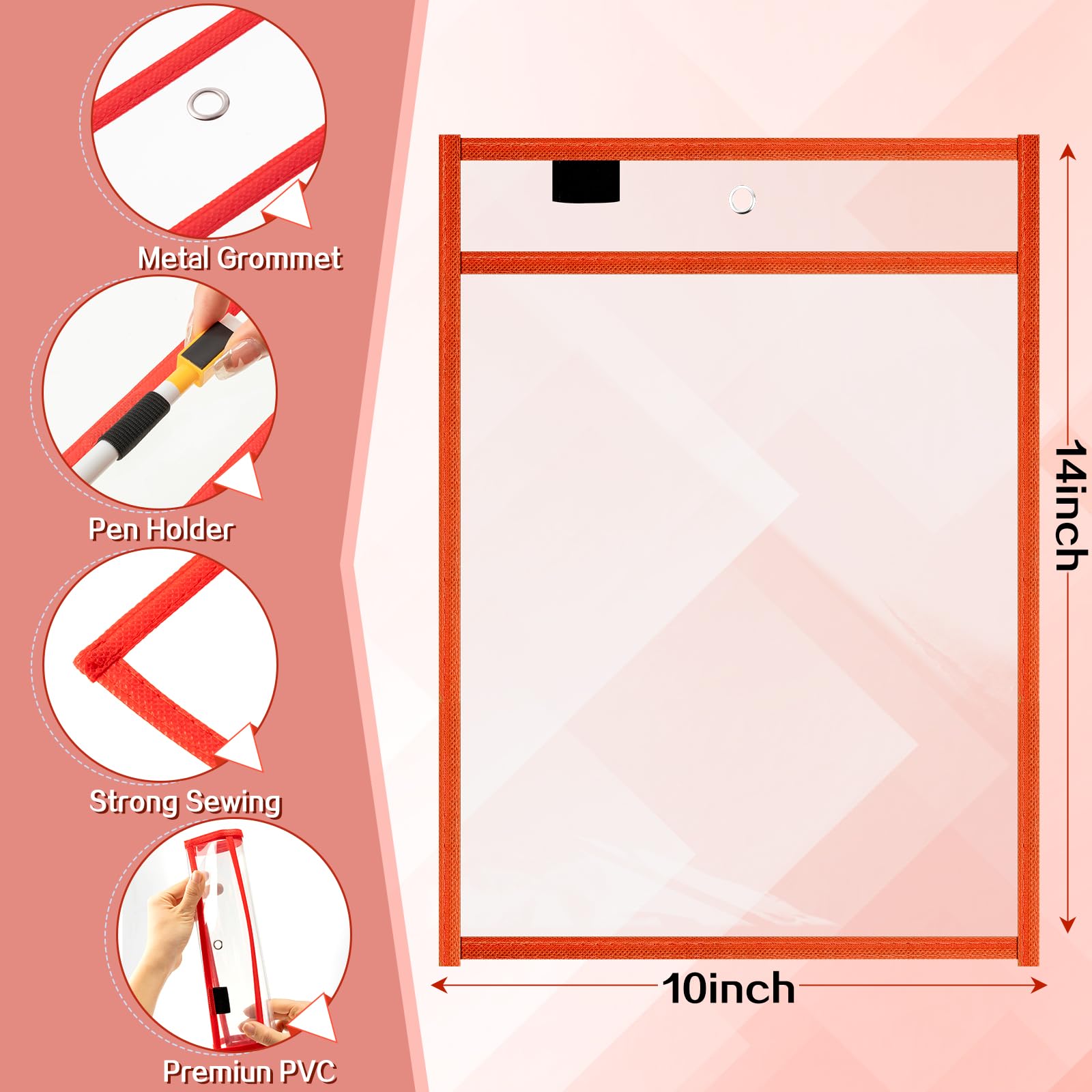 Seajan 120 fundas de plástico transparentes de borrado en seco para papel de 35,5 x 25,4 cm, reutilizables, soporte de trabajo, soportes para boletos, organizador de pedidos, suministros para