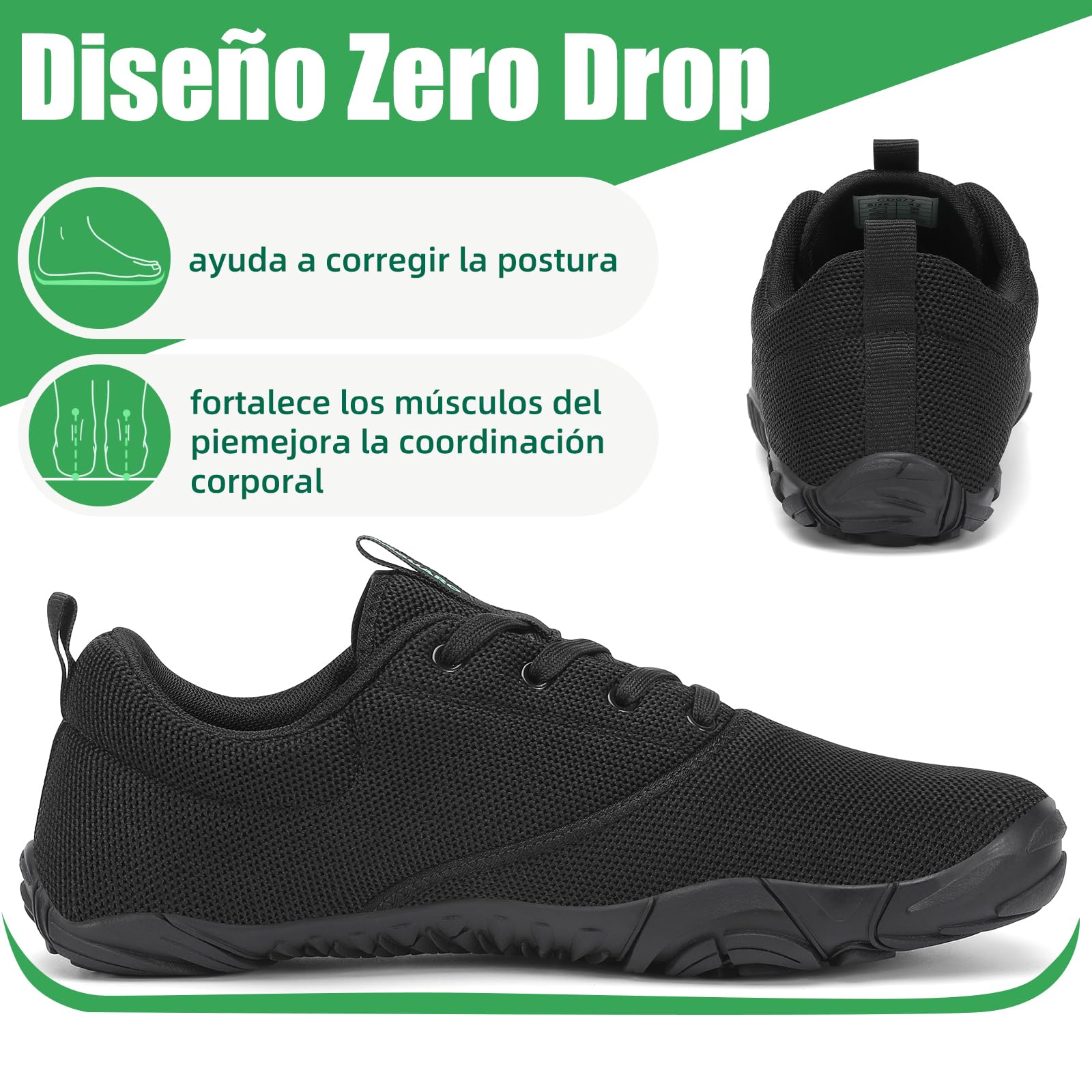 SAGUARO Unisex Zapatos Barefoot Antideslizante y Ligeras Zapatillas de Trail Running, Talla 36-48