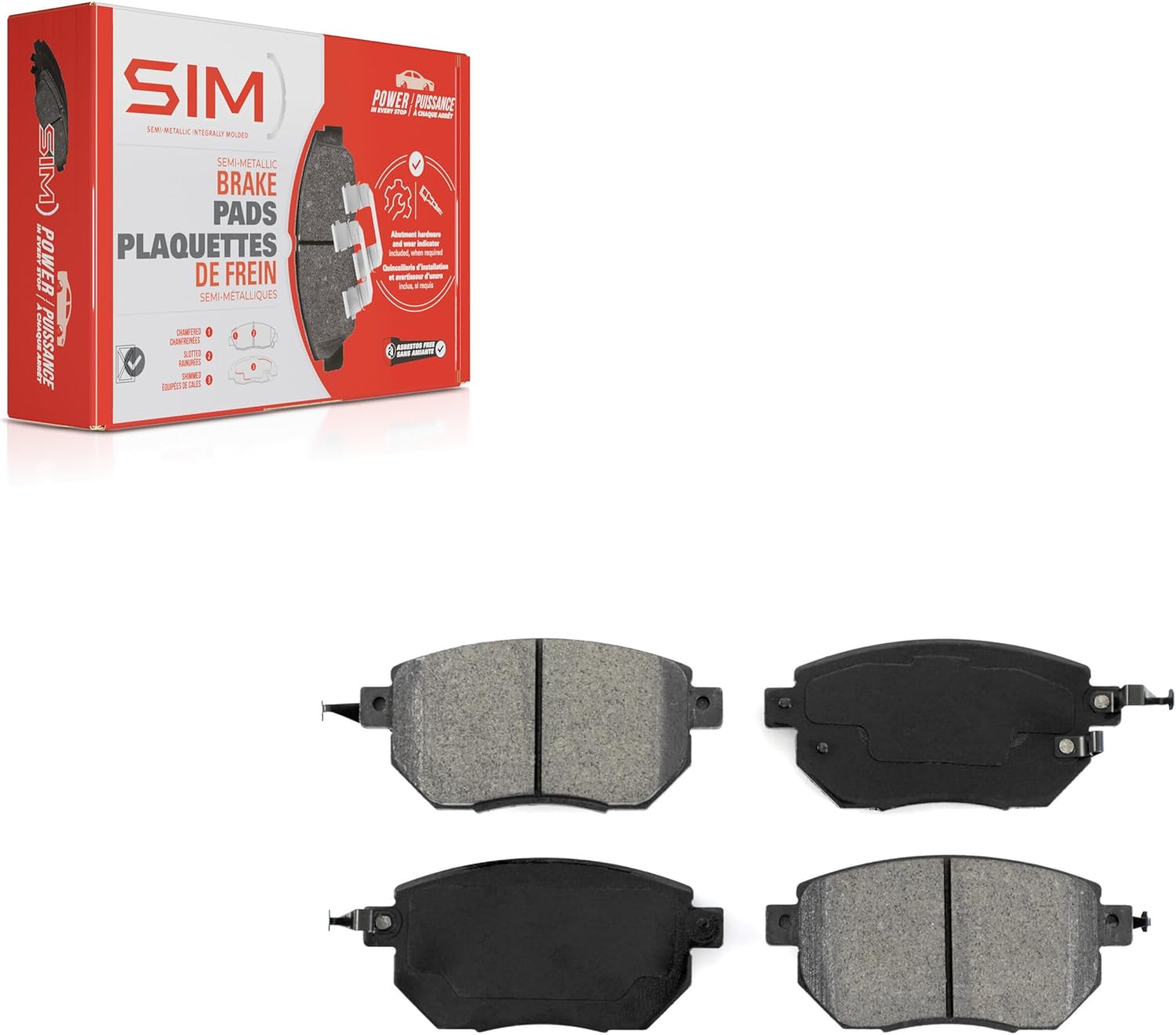 Front Semi-Metallic Disc Brake Pads SIM-969 Replacement For Nissan Murano Altima Maxima INFINITI FX35 FX45