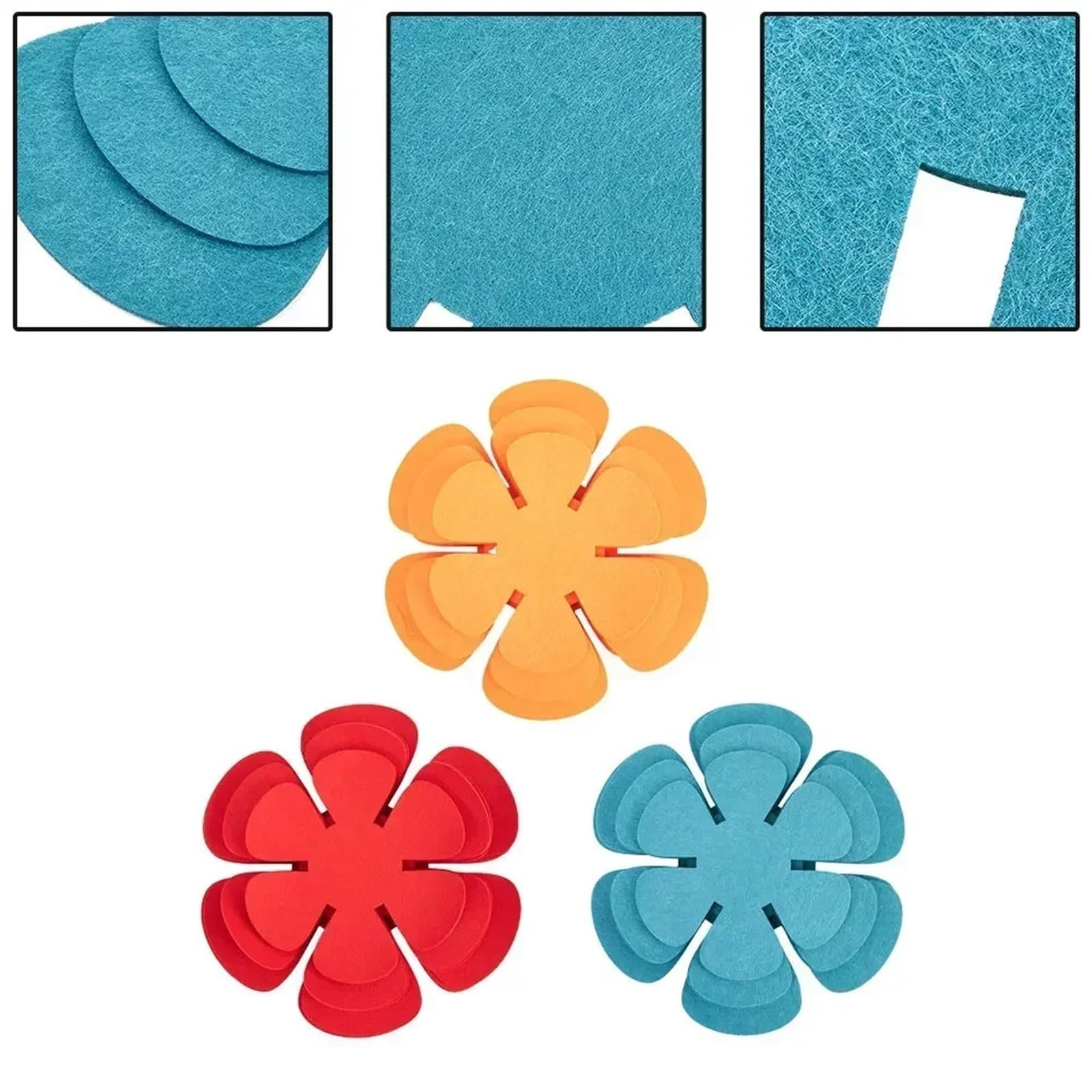 Juego de 3 Protectores Fieltro for sartenes, antiarañazos, antiadherentes, for Proteger los Utensilios Cocina para Ollas y Sartenes Calientes(Orange)