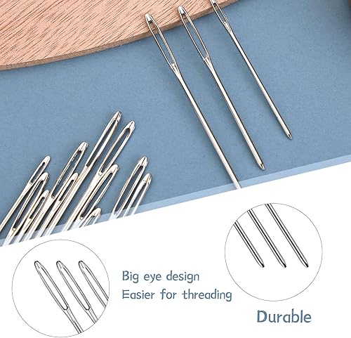 Miniatura 8 de Juego de 48 agujas de ojo grandes, gancho de ganchillo, 5.0, 0.217 in, gancho ergonómico de ganchillo, marcadores de punto de tejer con caja,