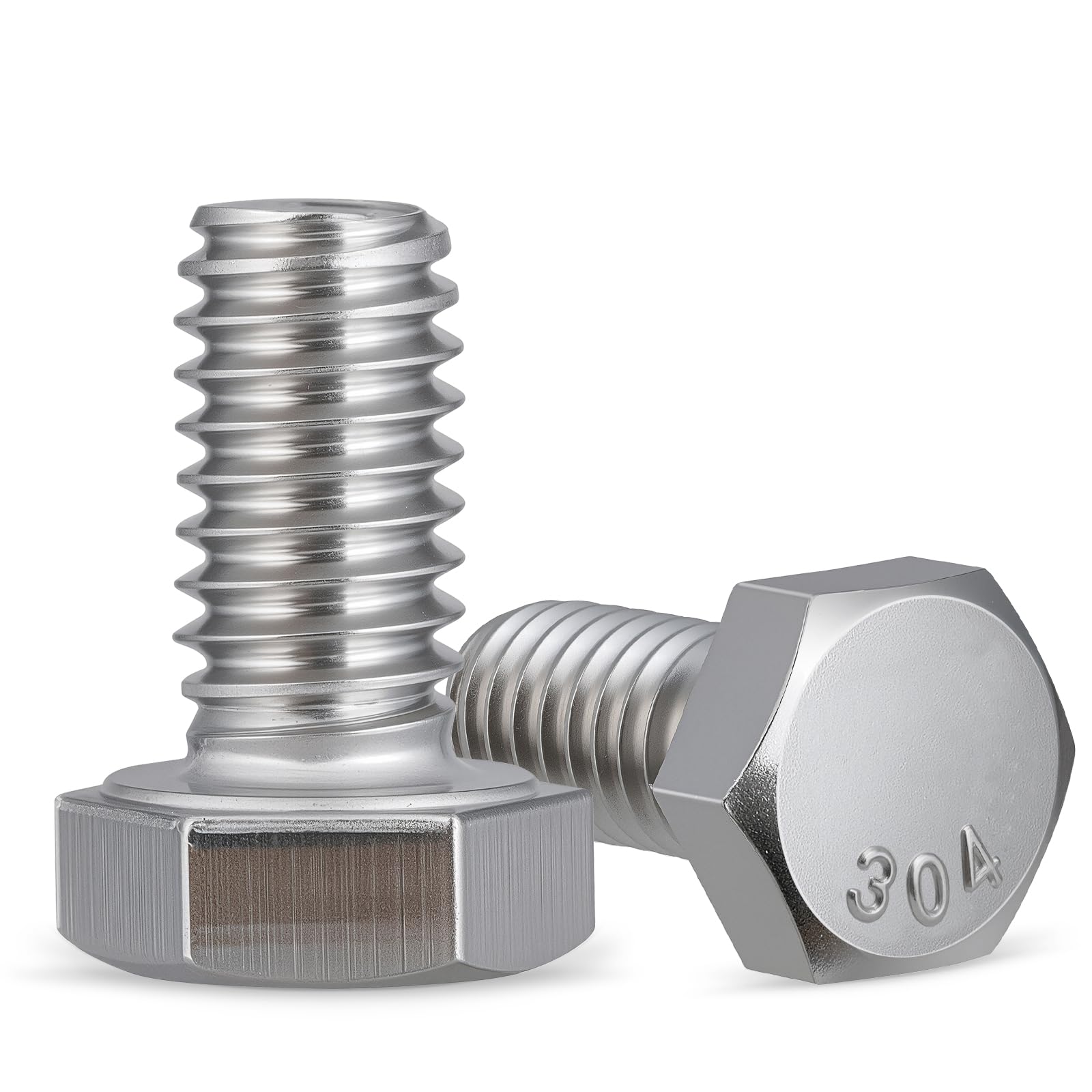 Krysay 40Pcs 1/4-20 x 1 Hex Head Screw Bolt,304 Stainless Steel 18-8,External Hex Drive,Fully Threaded.