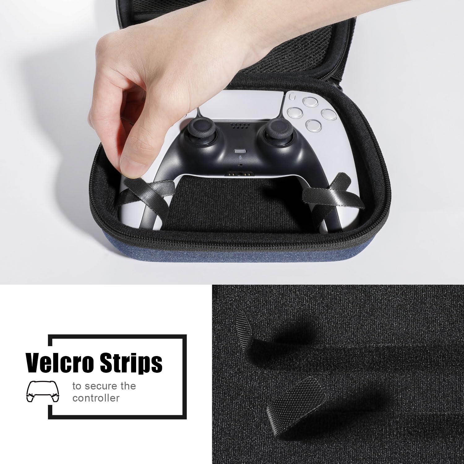Skull & Co. Controller Case: Portable Hard Shell Protective Travel Carrying Case for PS5 DualSense Controller - Black