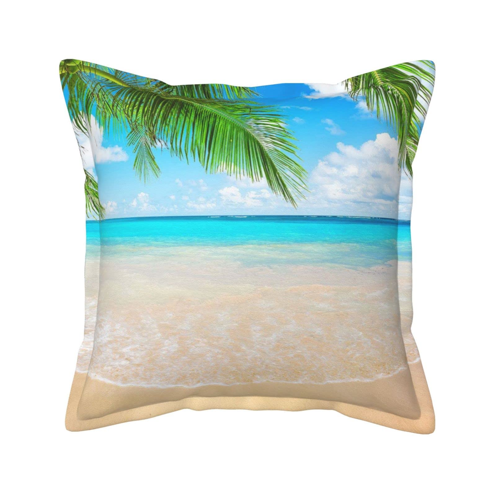 Housse de coussin plage tropicale en similicuir pour décorer votre salon