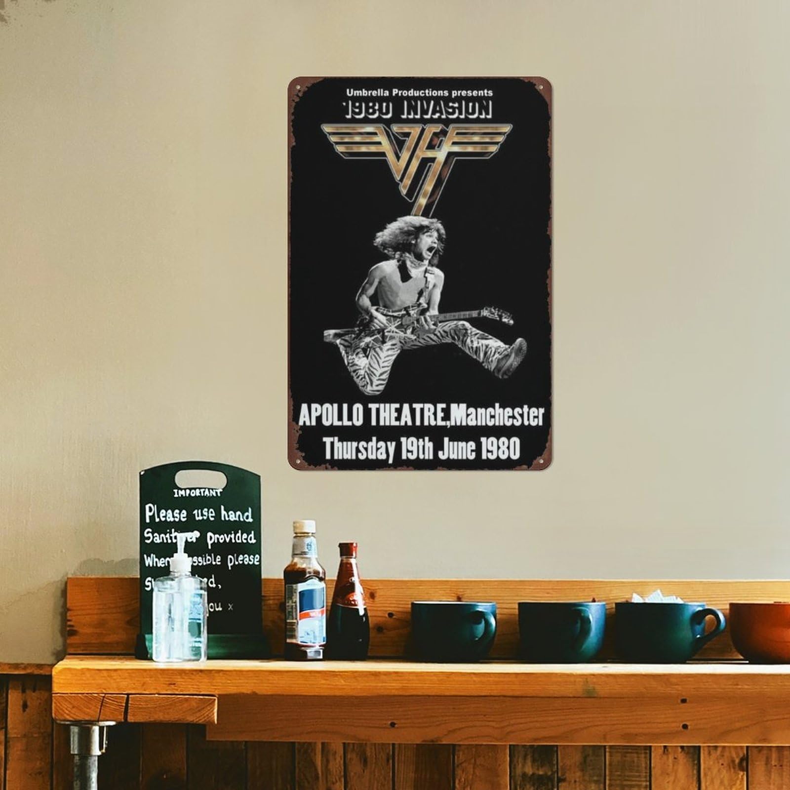 Dazkqbl Vintage Metal Signs Van Poster Halen - 1980 Invasion Tour