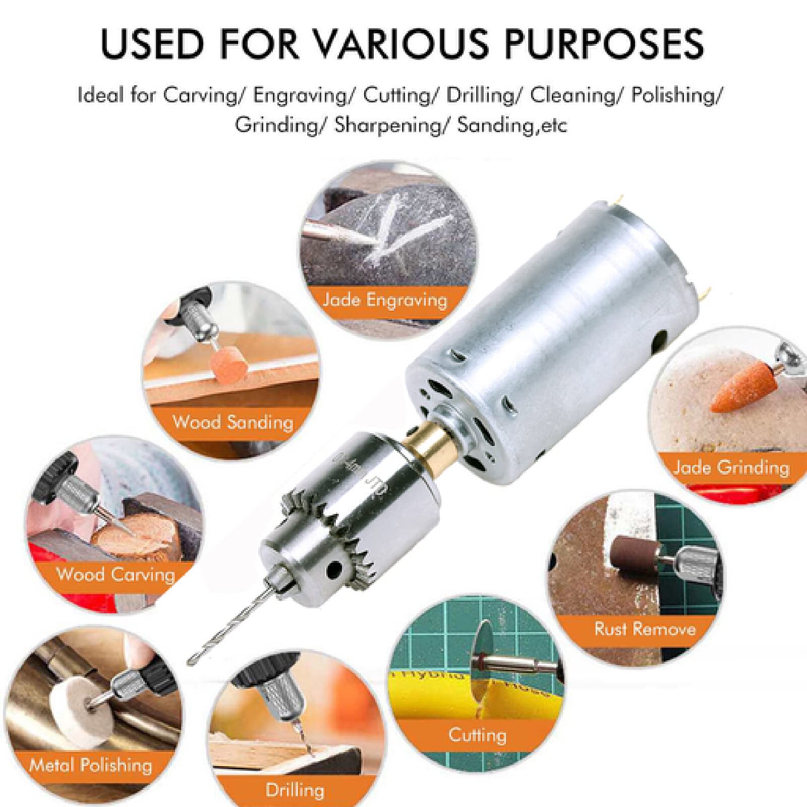 Utensile Rotante Versatile per Artigianato, Set di Trapano Elettrico A velocità Variabile Mini Kit Multiutensile Rotativo A Batteria Smerigliatrice Elettrica Rotativa Fai-da-Te per Progetti di Artigi