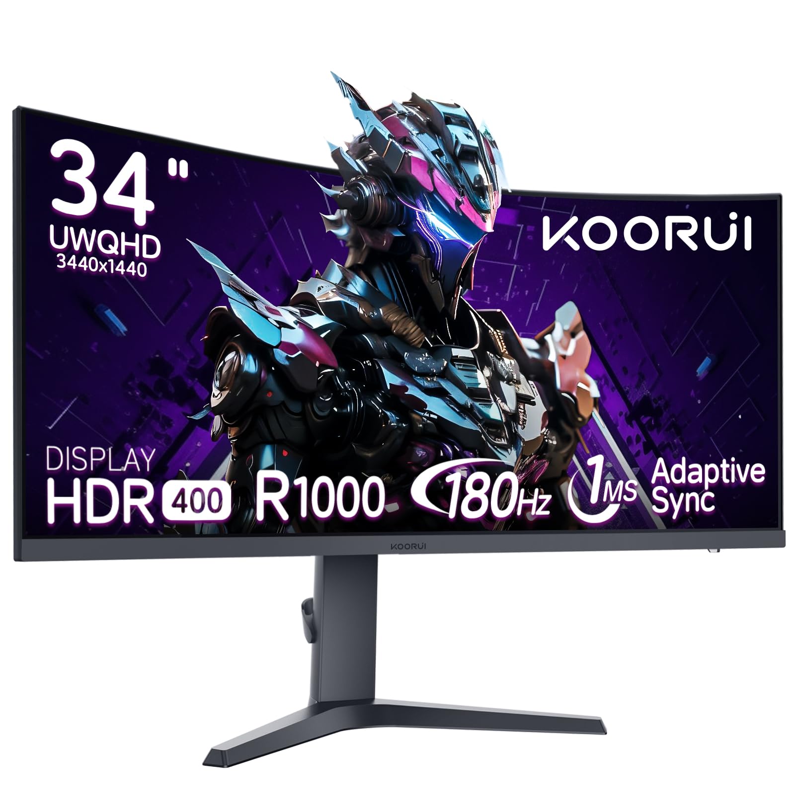 KOORUI 27 inch QHD Gaming Monitor（2560x1440p） Fast IPS, 200Hz, HDR400, 1ms,Adaptive FreeSync,VESA, Black Support DP & HDMI G2721P — view 9