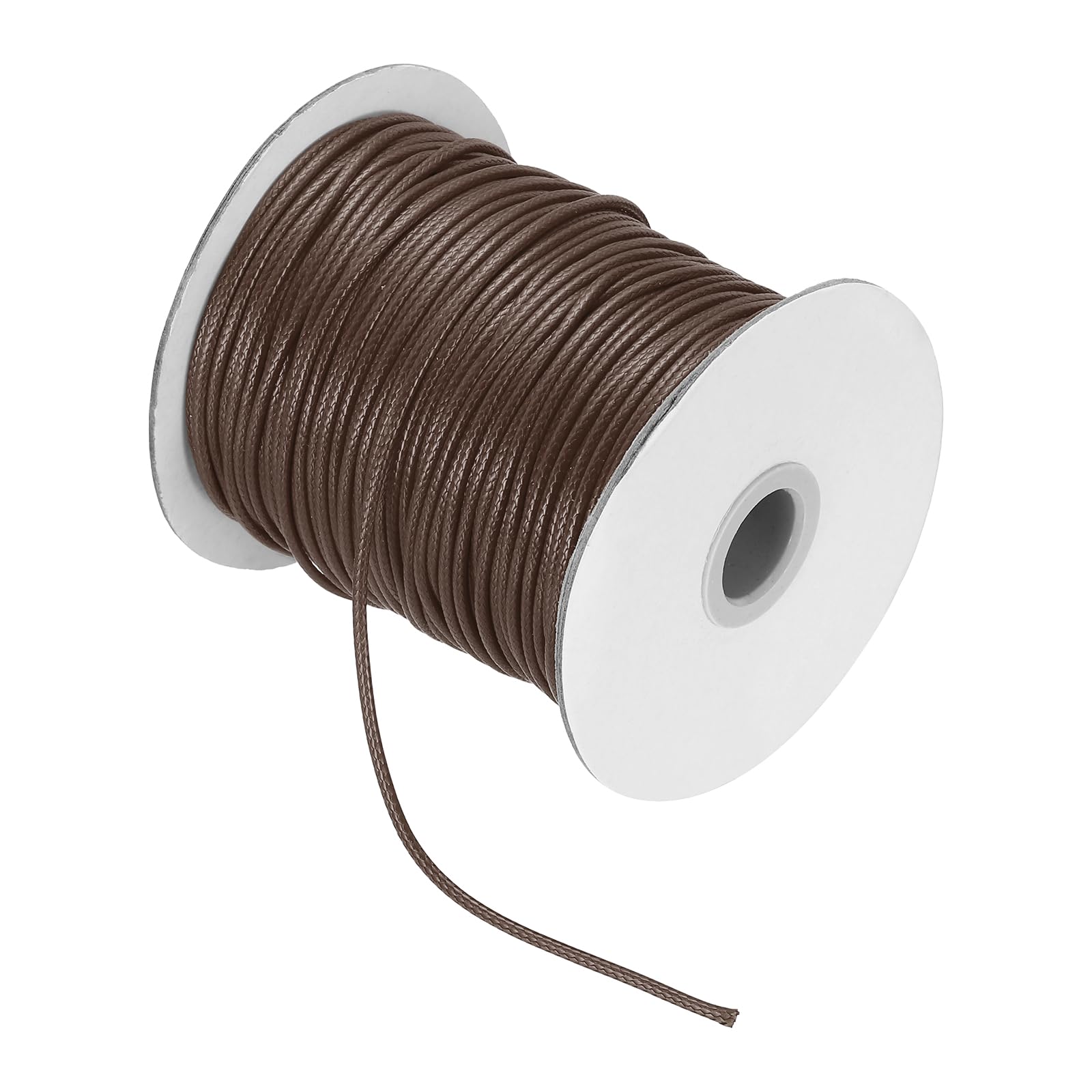 sourcing map Waxed Cord 2mm Waxed Thread 87 Yard Wax String Leather Cord for Bracelet Making, Necklaces, Beading, Jewelry Making and DIY Crafts(Brown)