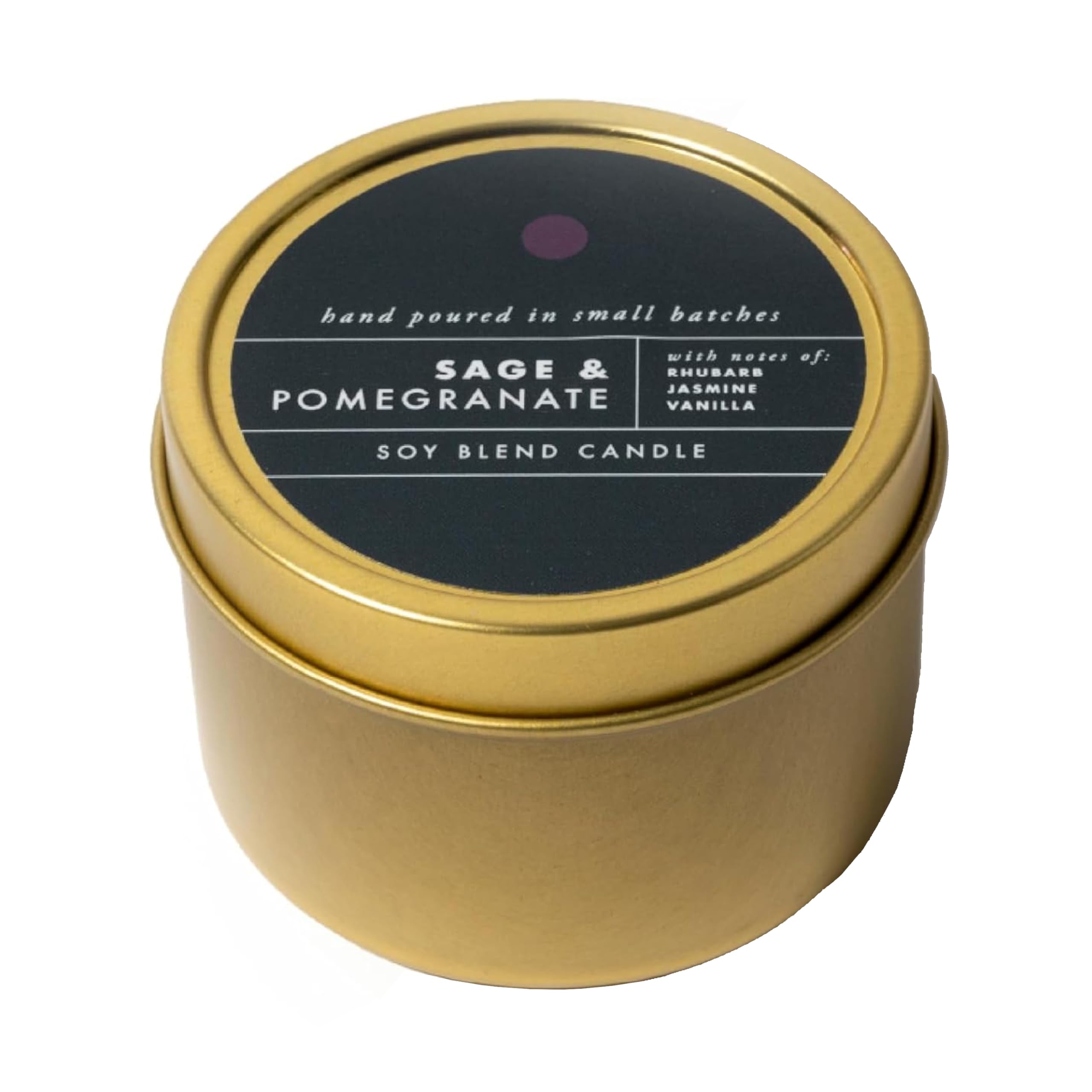 ScentAir Tin Candle - 3 oz. Soy Wax Blend Candle Hand Poured in Small Batches, Up to 20-Hour Burn Time, Seasonal Holiday Scent, Sage & Pomegranate
