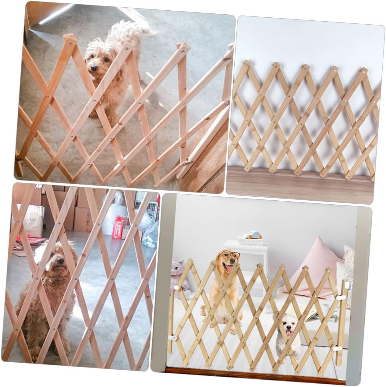 Wooden Pet Gate Dog Safety Gate Pet Isolation Door Latch Lock Easy Install