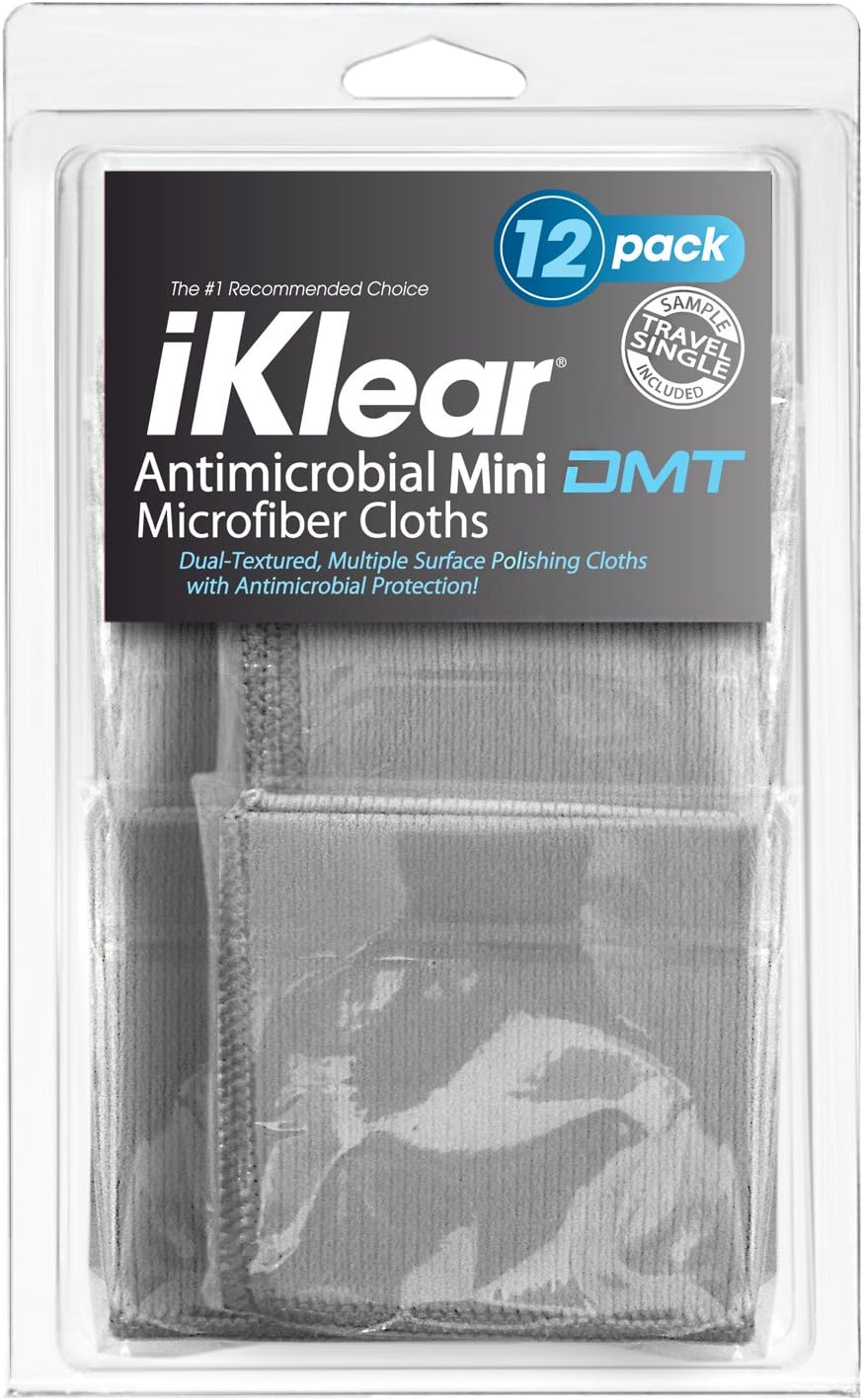iKlear Travel Size Optical Grade Microfiber Cloths (iK-12DMT)